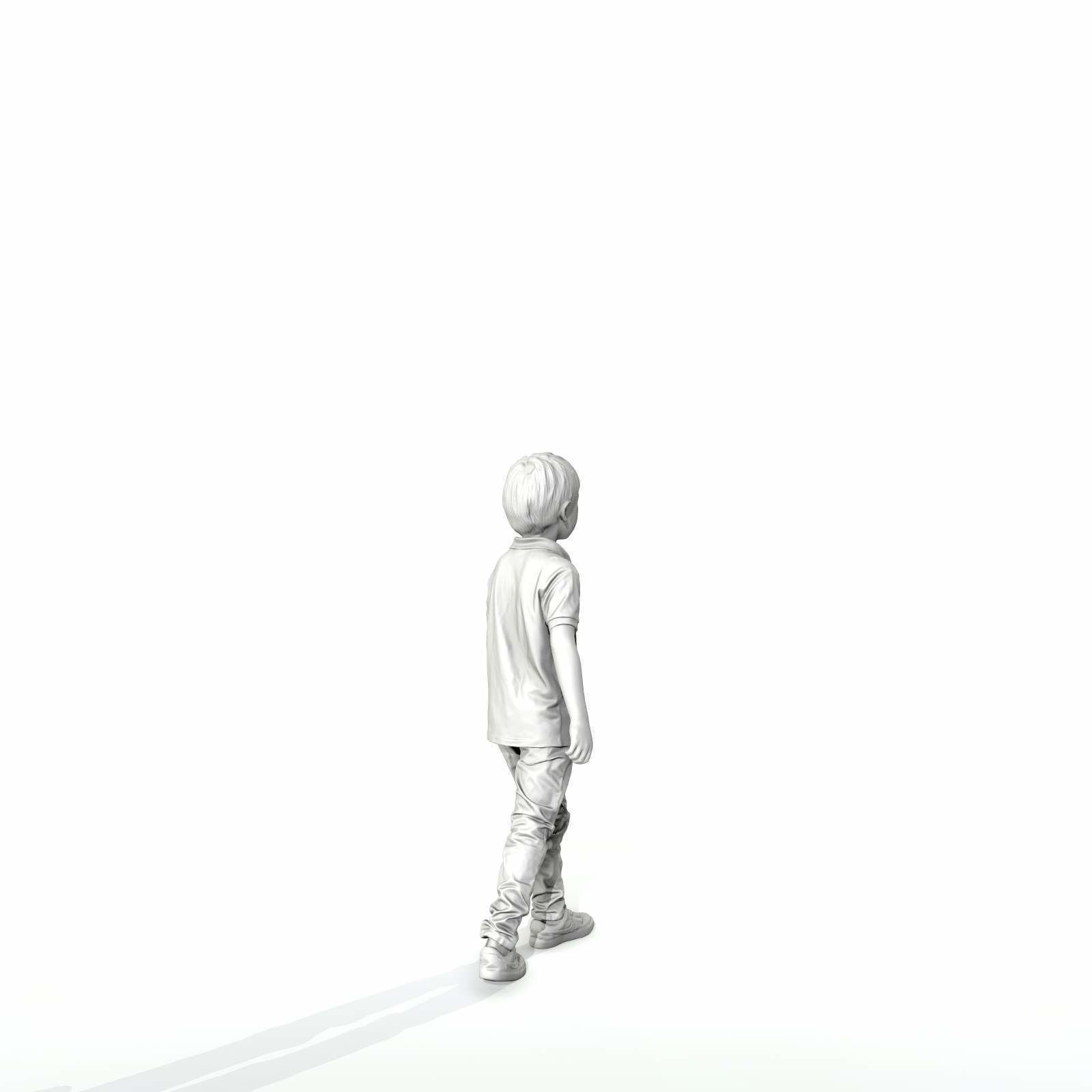 Small Boy Walking with Black Polo T-Shirt CBoy0300-HD2-O03P01-S 3D model_19