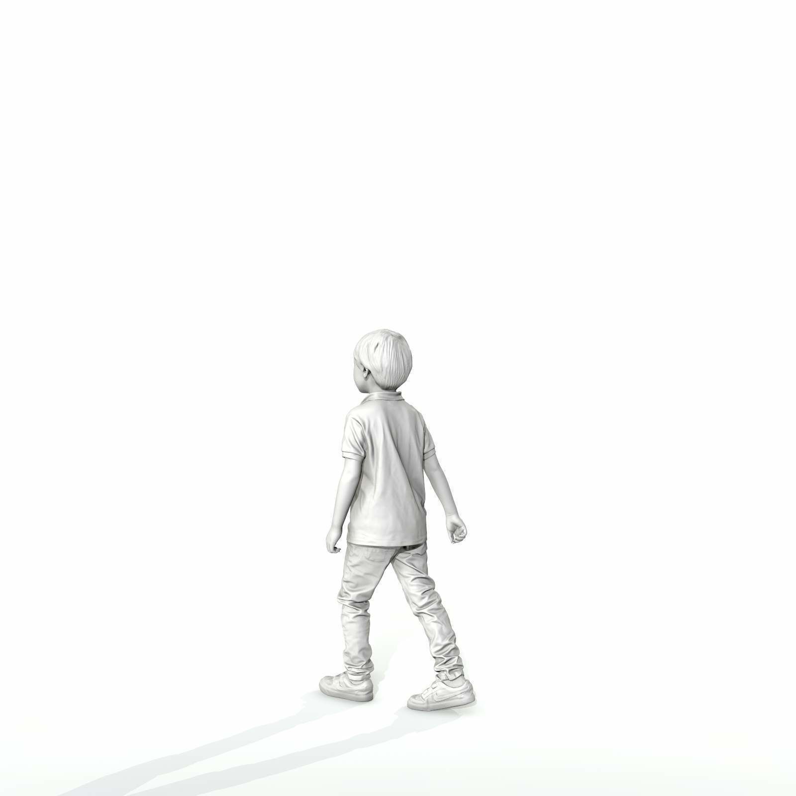 Small Boy Walking with Black Polo T-Shirt CBoy0300-HD2-O03P01-S 3D model_45