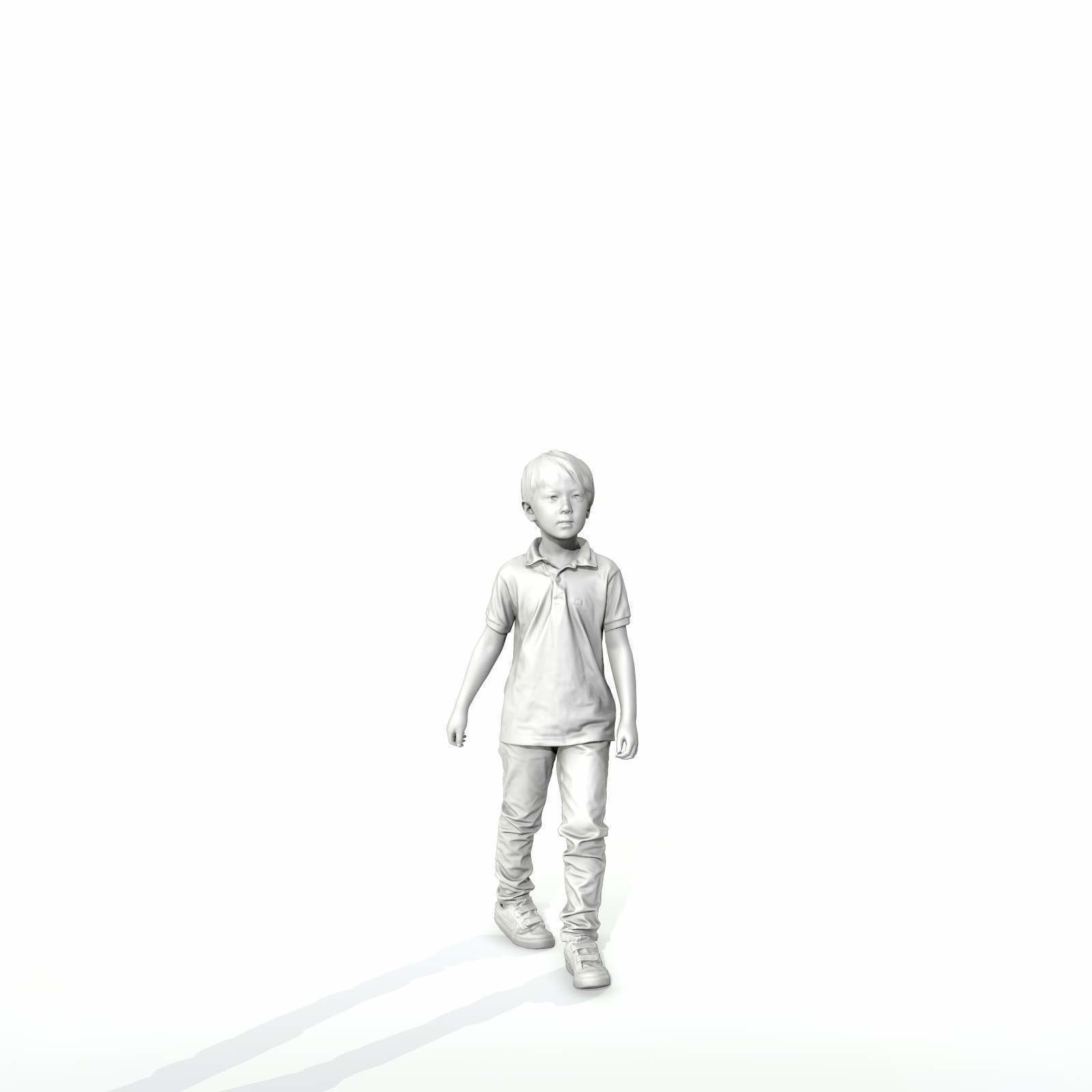 Small Boy Walking with Black Polo T-Shirt CBoy0300-HD2-O03P01-S 3D model_55