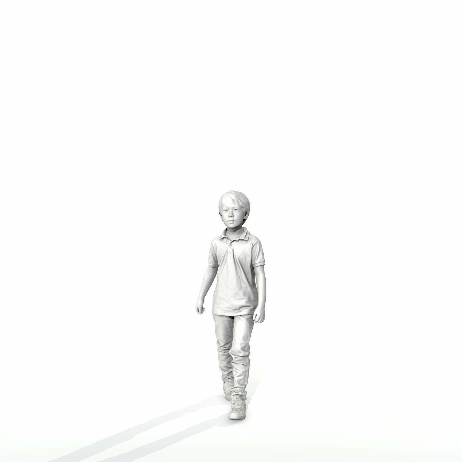 Small Boy Walking with Black Polo T-Shirt CBoy0300-HD2-O03P01-S 3D model_30