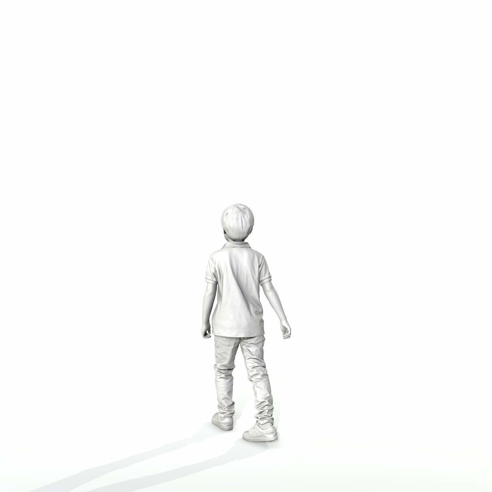 Small Boy Walking with Black Polo T-Shirt CBoy0300-HD2-O03P01-S 3D model_59