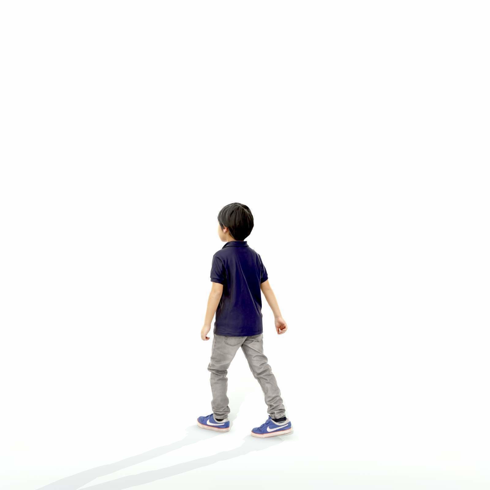 Small Boy Walking with Black Polo T-Shirt CBoy0300-HD2-O03P01-S 3D model_23