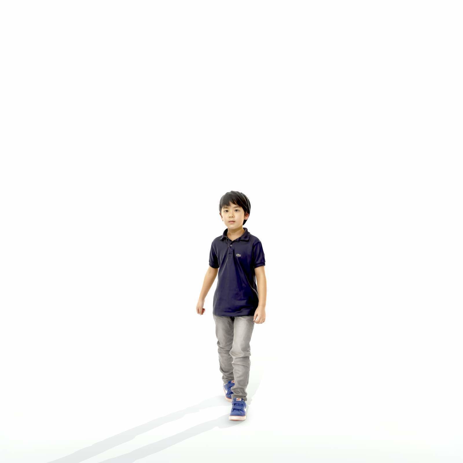 Small Boy Walking with Black Polo T-Shirt CBoy0300-HD2-O03P01-S 3D model_73