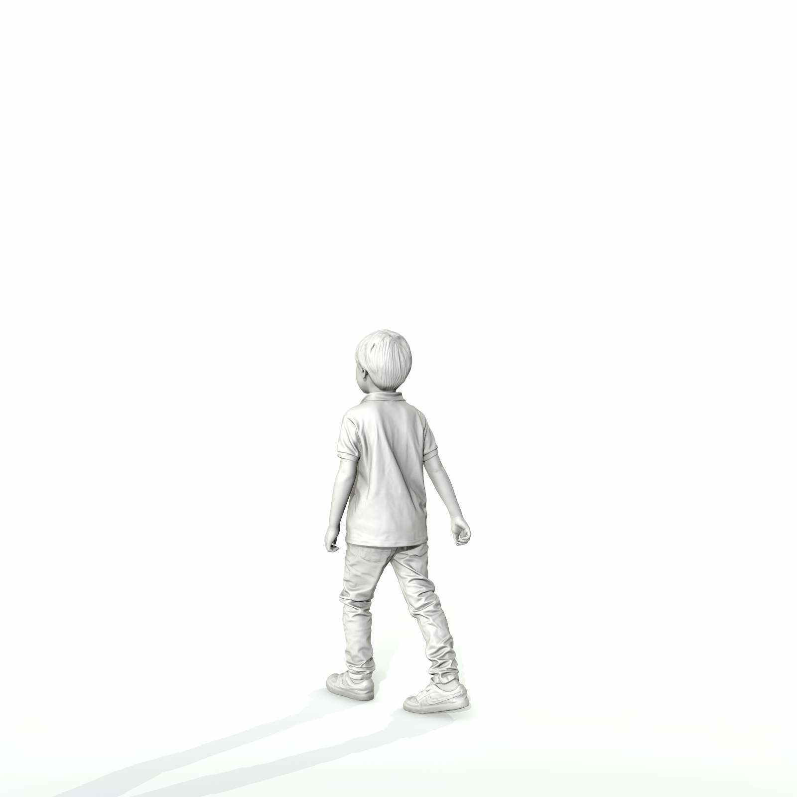 Small Boy Walking with Black Polo T-Shirt CBoy0300-HD2-O03P01-S 3D model_58