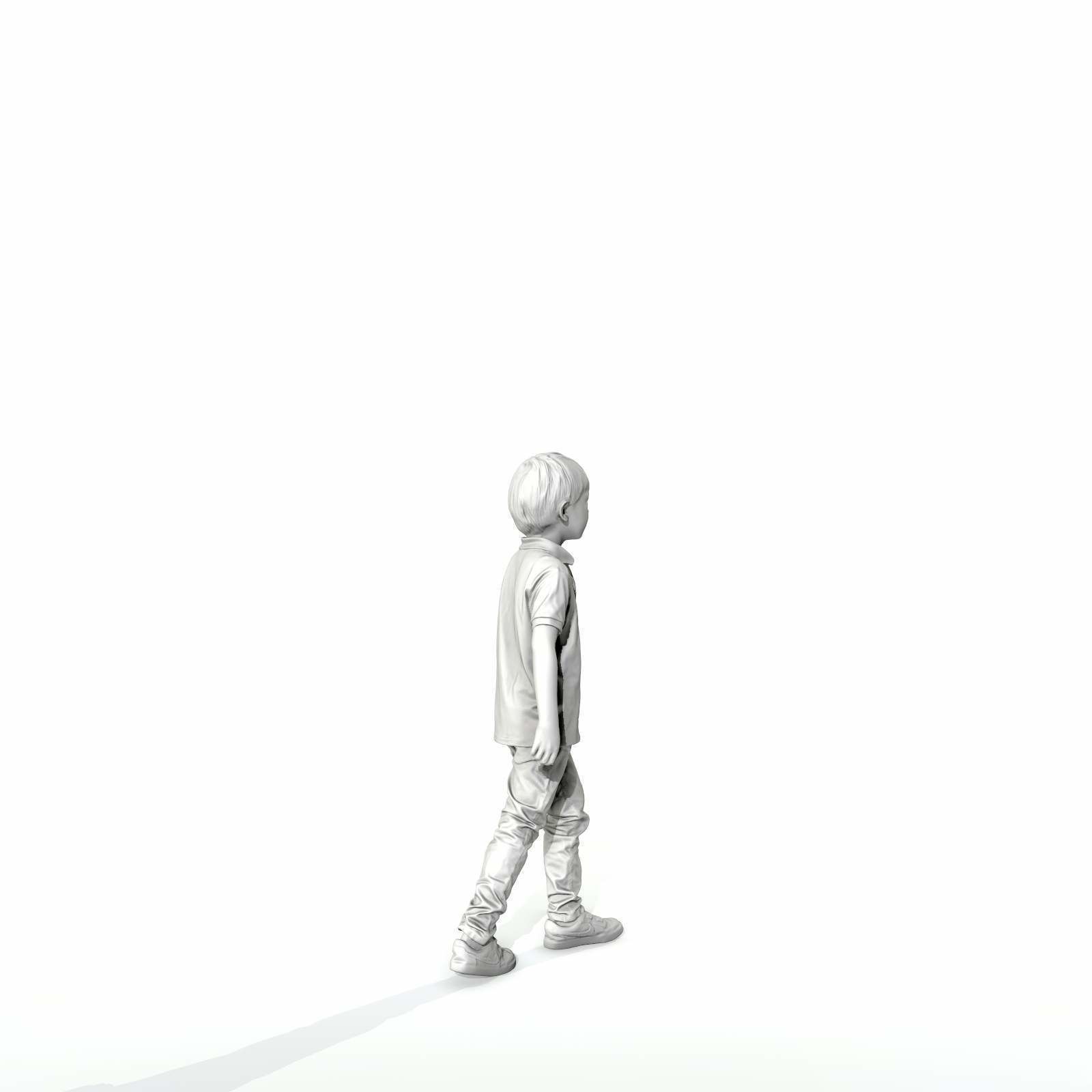 Small Boy Walking with Black Polo T-Shirt CBoy0300-HD2-O03P01-S 3D model_47