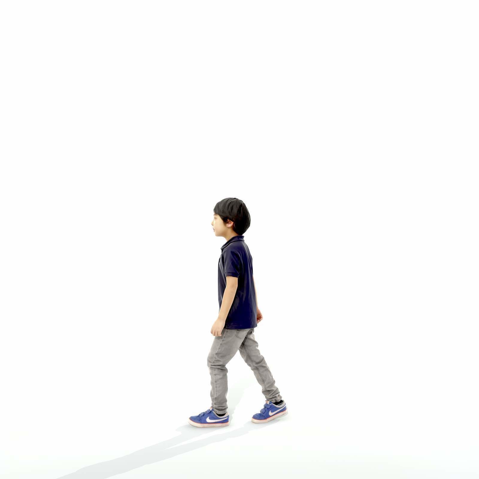 Small Boy Walking with Black Polo T-Shirt CBoy0300-HD2-O03P01-S 3D model_28