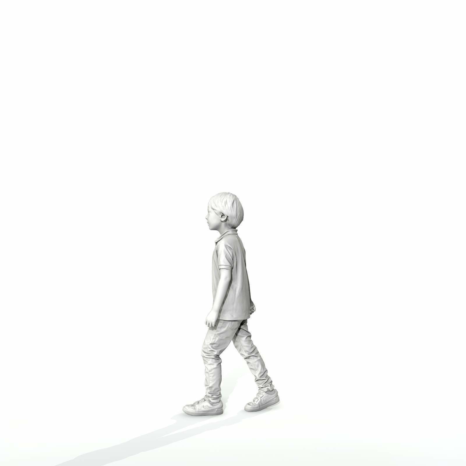 Small Boy Walking with Black Polo T-Shirt CBoy0300-HD2-O03P01-S 3D model_14