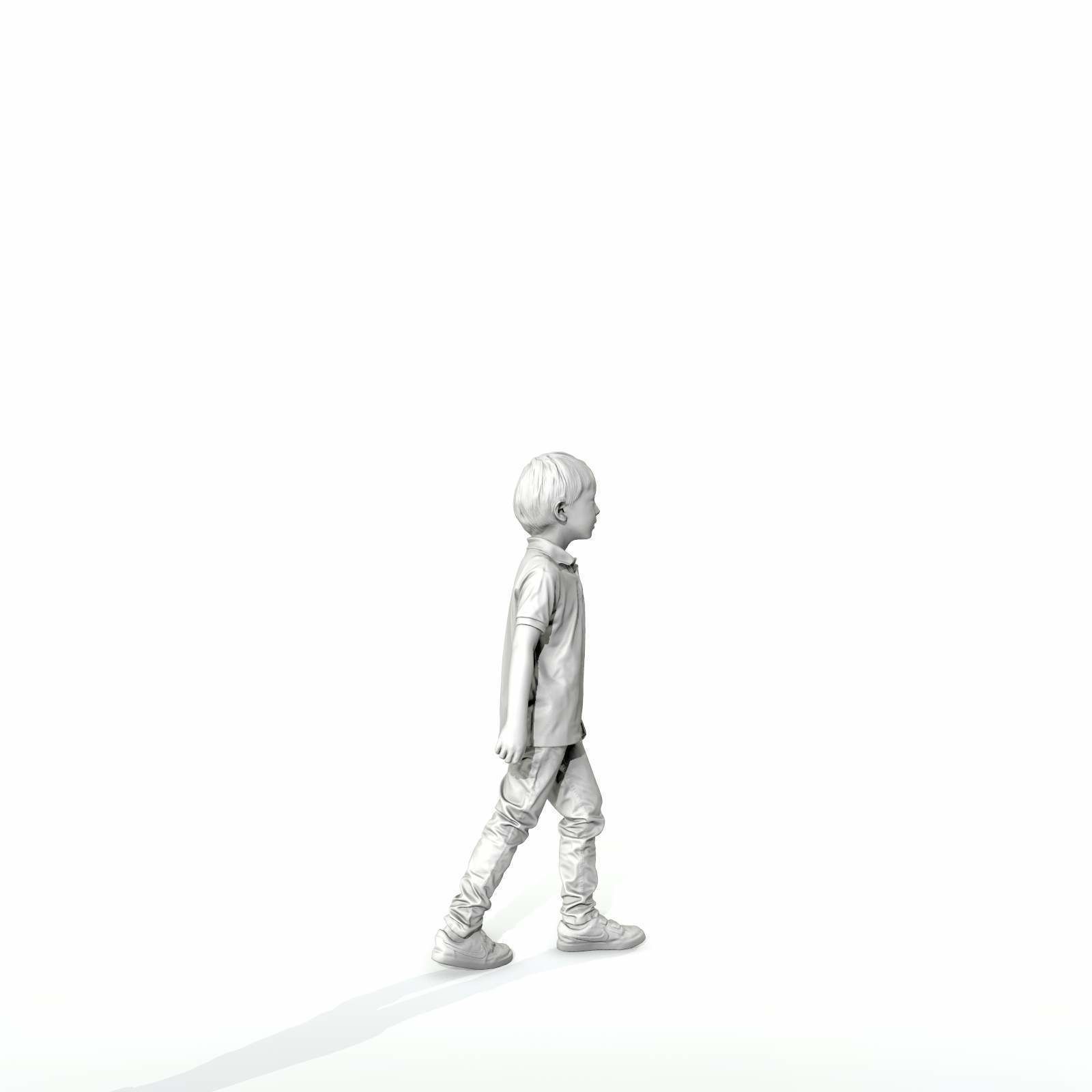 Small Boy Walking with Black Polo T-Shirt CBoy0300-HD2-O03P01-S 3D model_49