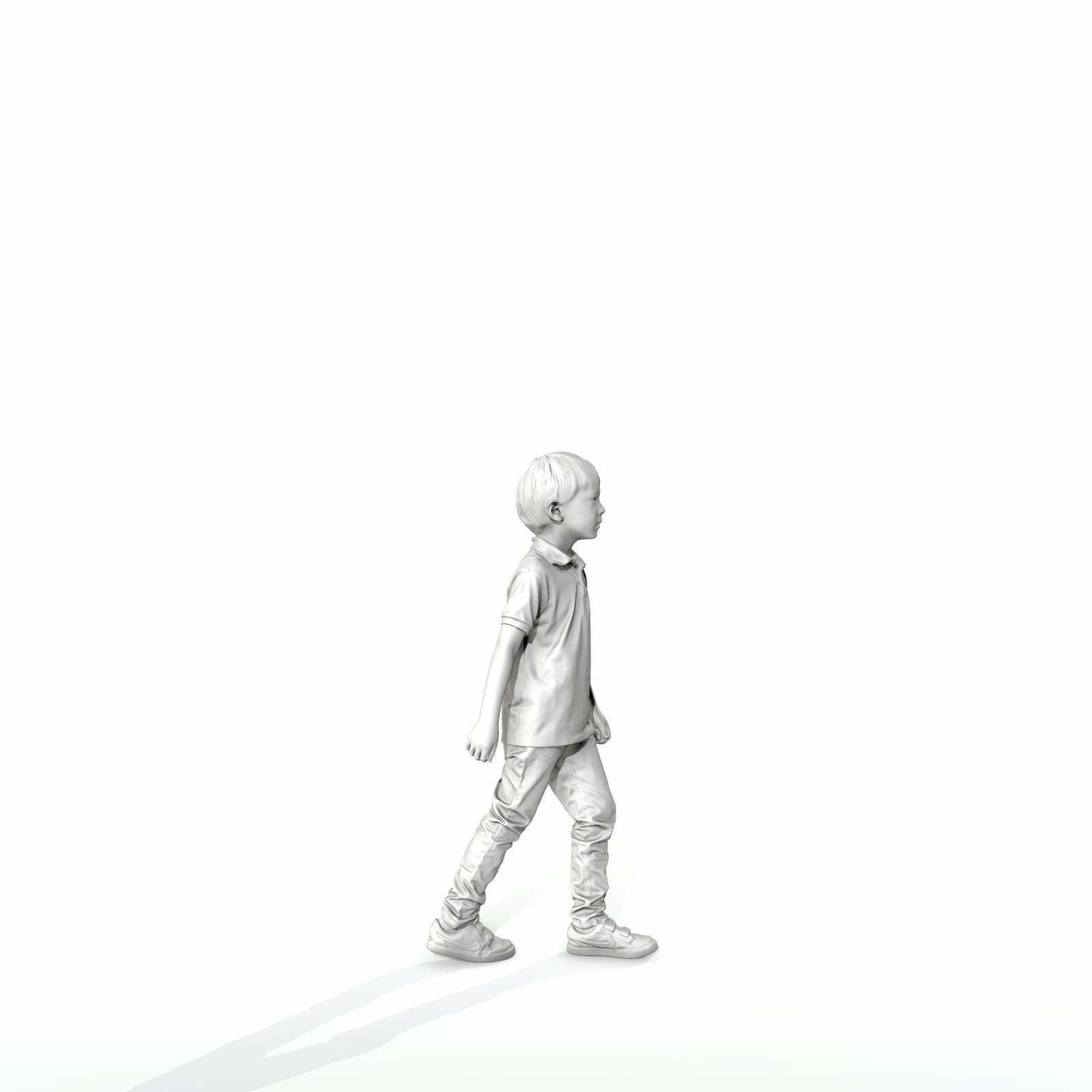 Small Boy Walking with Black Polo T-Shirt CBoy0300-HD2-O03P01-S 3D model_11