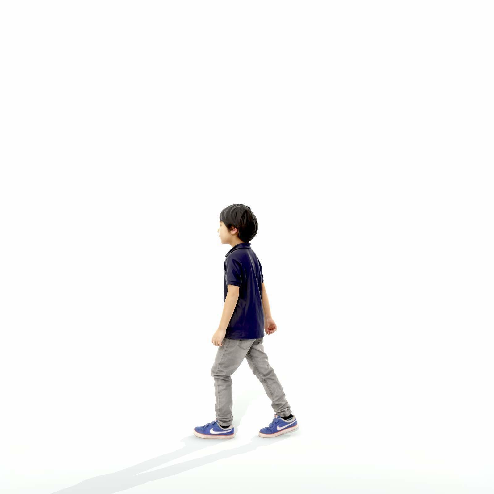 Small Boy Walking with Black Polo T-Shirt CBoy0300-HD2-O03P01-S 3D model_33