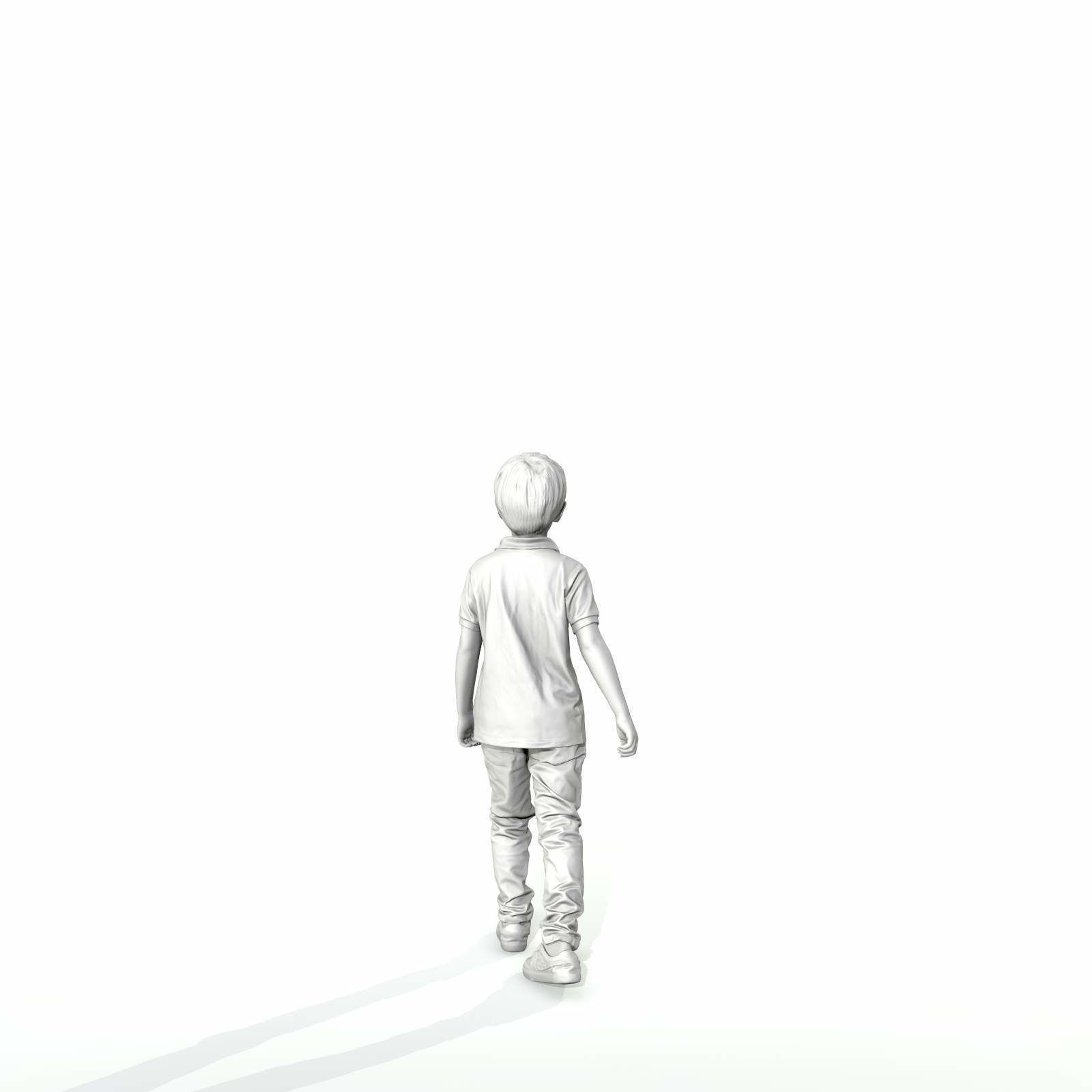 Small Boy Walking with Black Polo T-Shirt CBoy0300-HD2-O03P01-S 3D model_8
