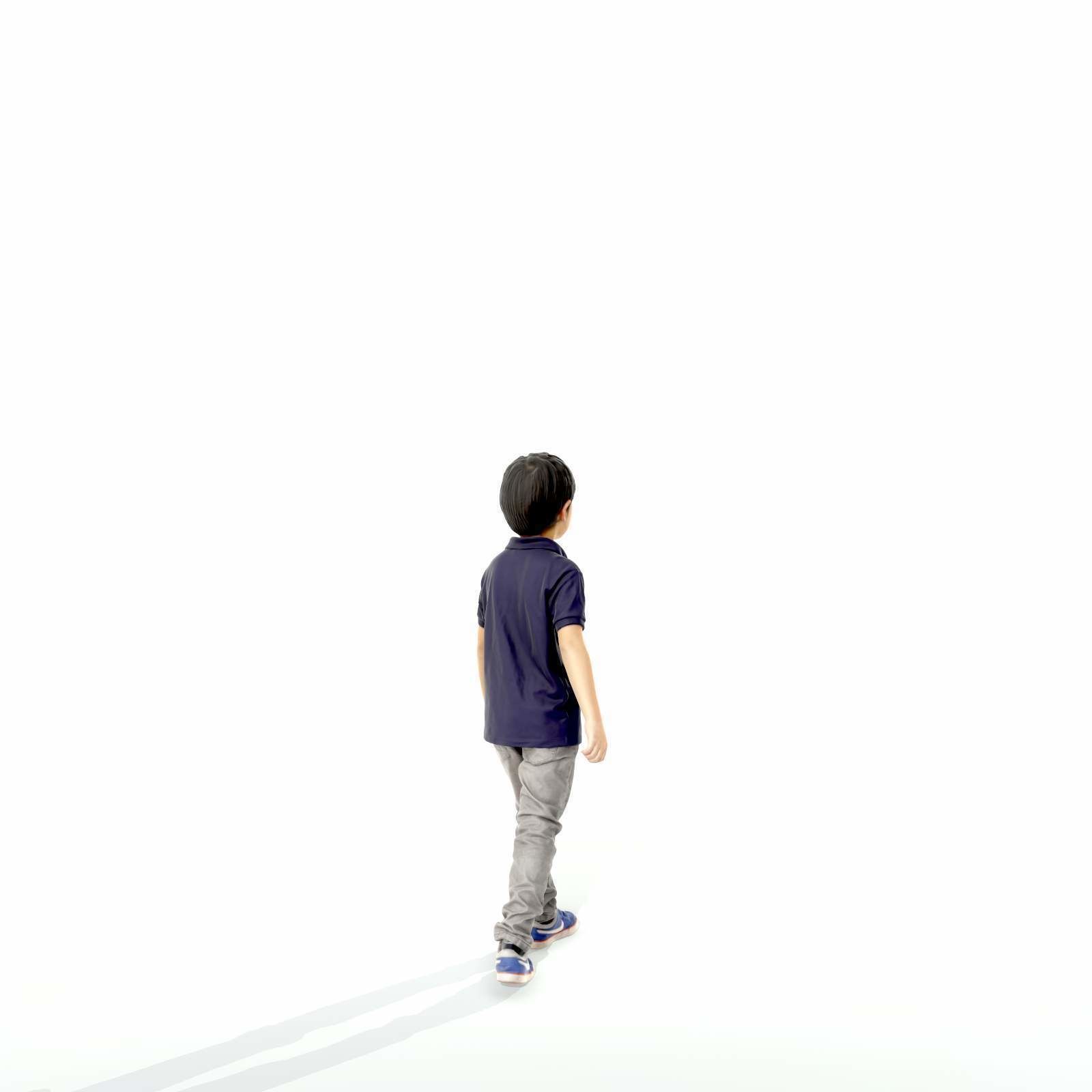 Small Boy Walking with Black Polo T-Shirt CBoy0300-HD2-O03P01-S 3D model_42