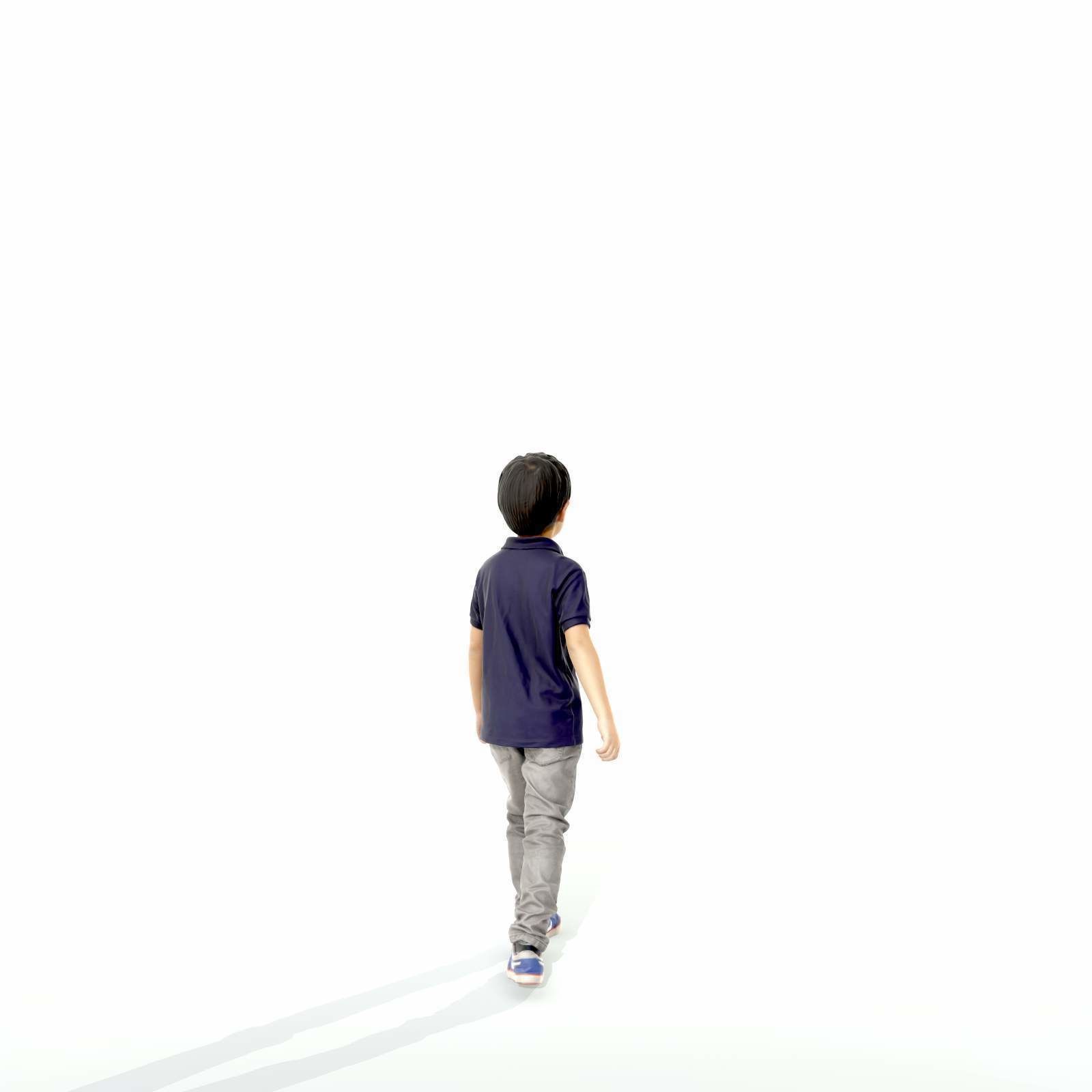 Small Boy Walking with Black Polo T-Shirt CBoy0300-HD2-O03P01-S 3D model_22
