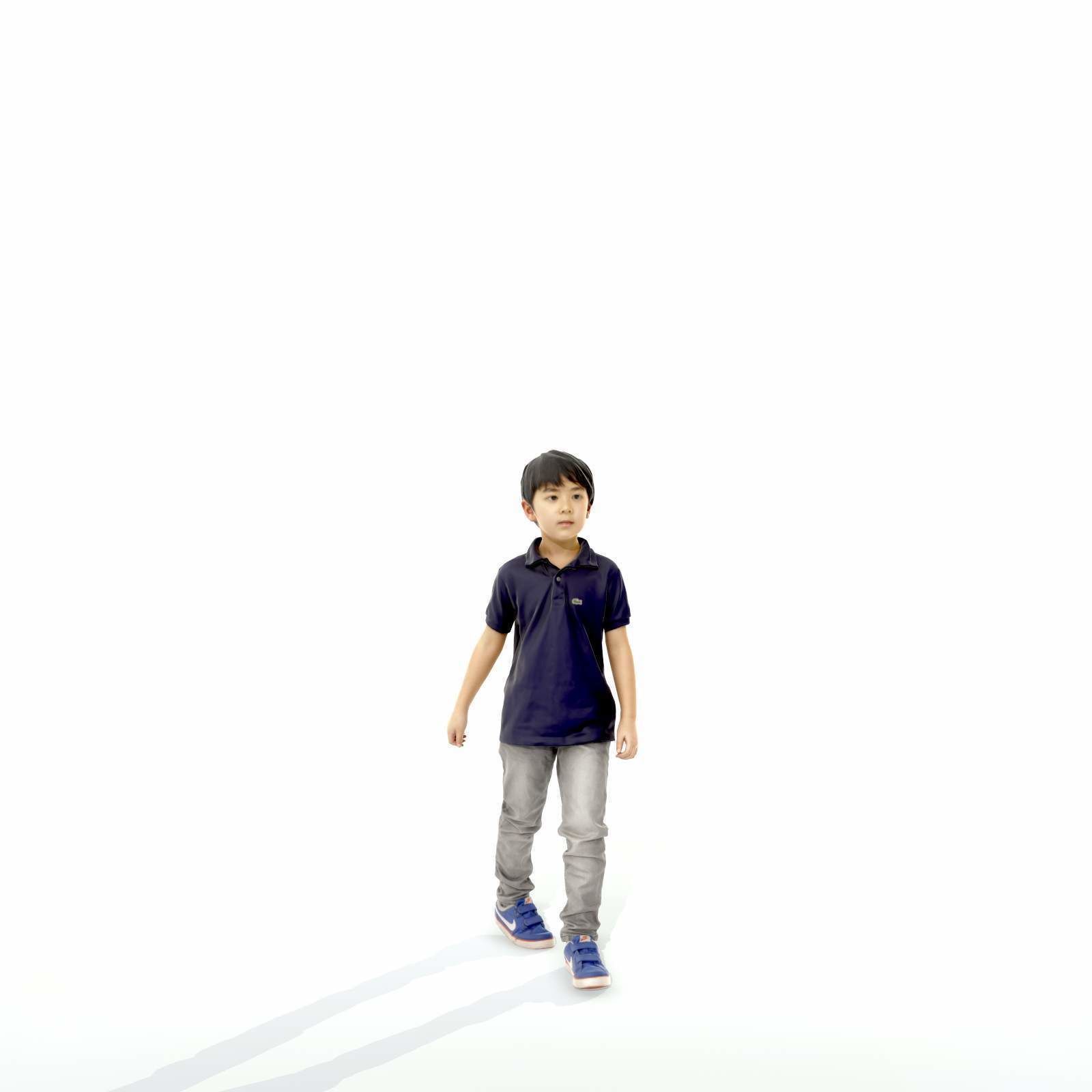 Small Boy Walking with Black Polo T-Shirt CBoy0300-HD2-O03P01-S 3D model_32