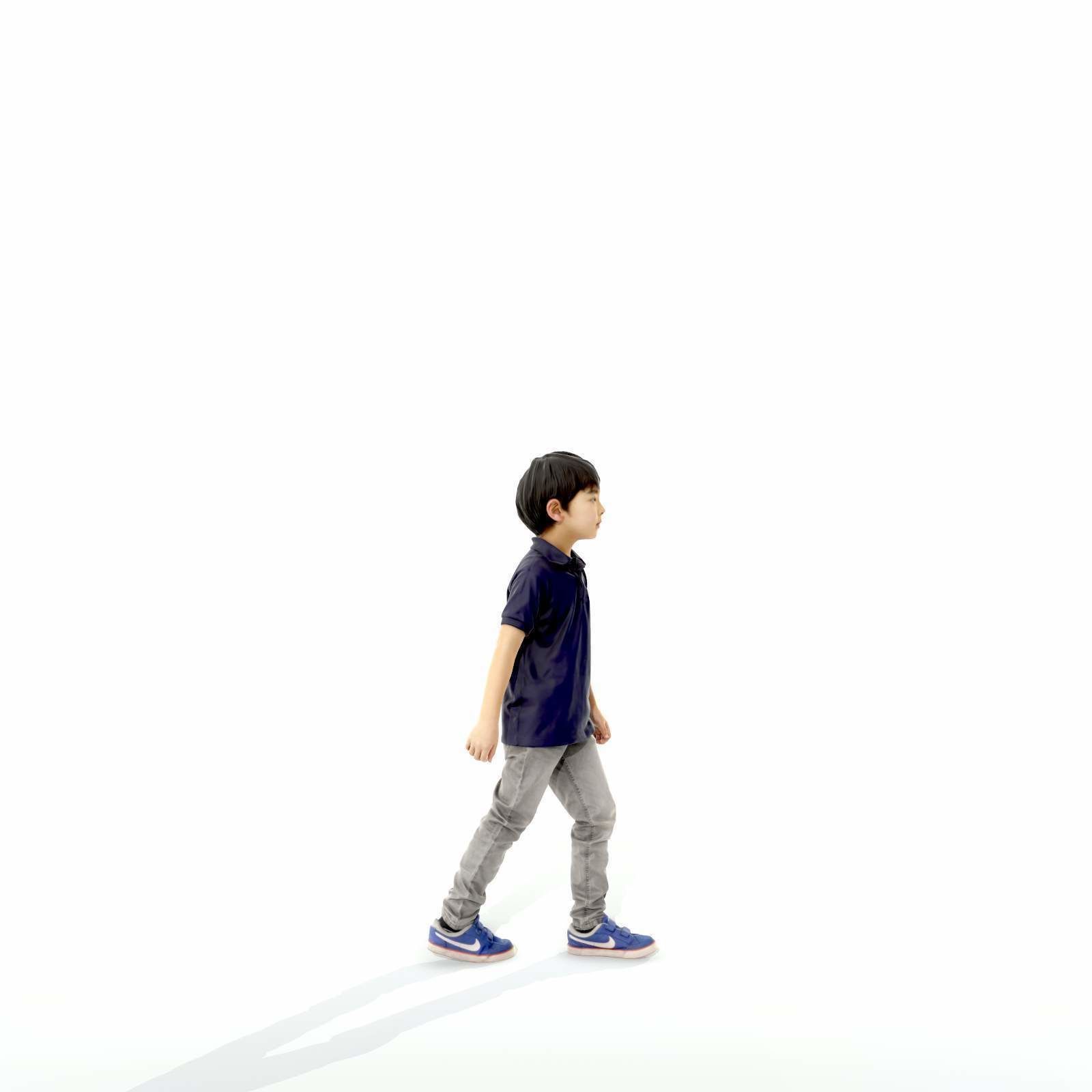 Small Boy Walking with Black Polo T-Shirt CBoy0300-HD2-O03P01-S 3D model_29