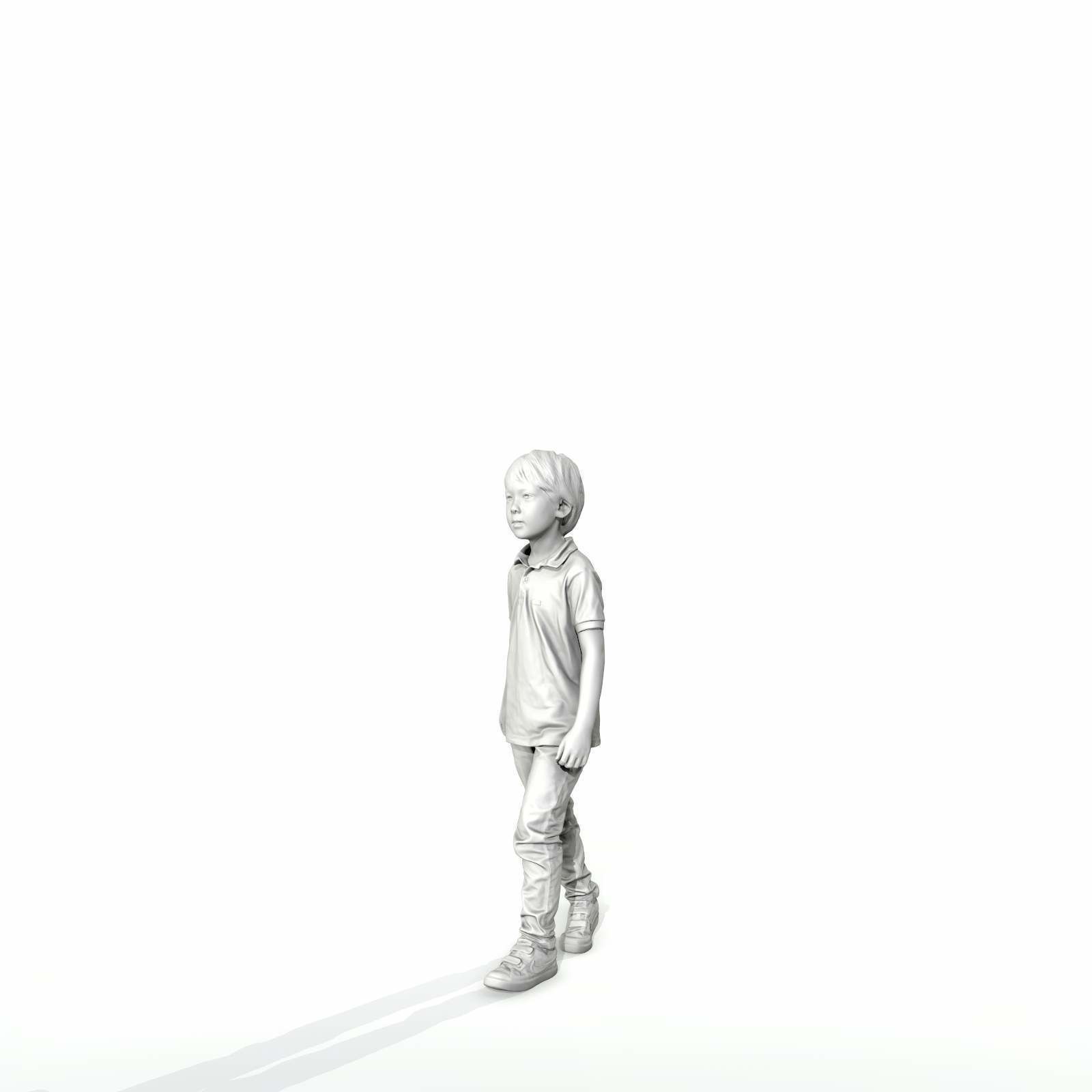 Small Boy Walking with Black Polo T-Shirt CBoy0300-HD2-O03P01-S 3D model_21