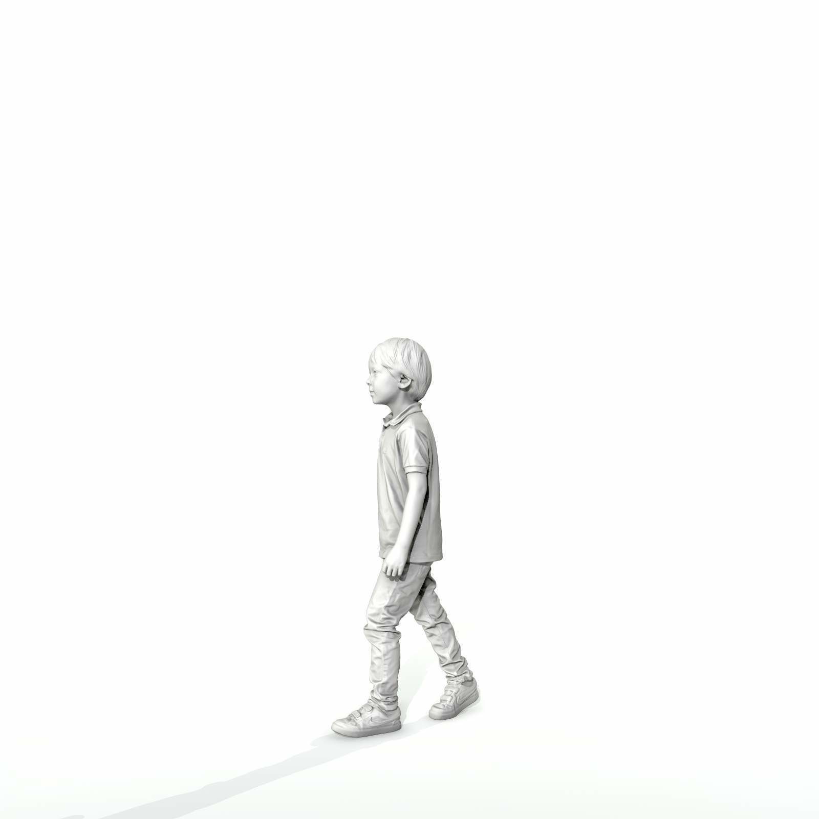 Small Boy Walking with Black Polo T-Shirt CBoy0300-HD2-O03P01-S 3D model_48