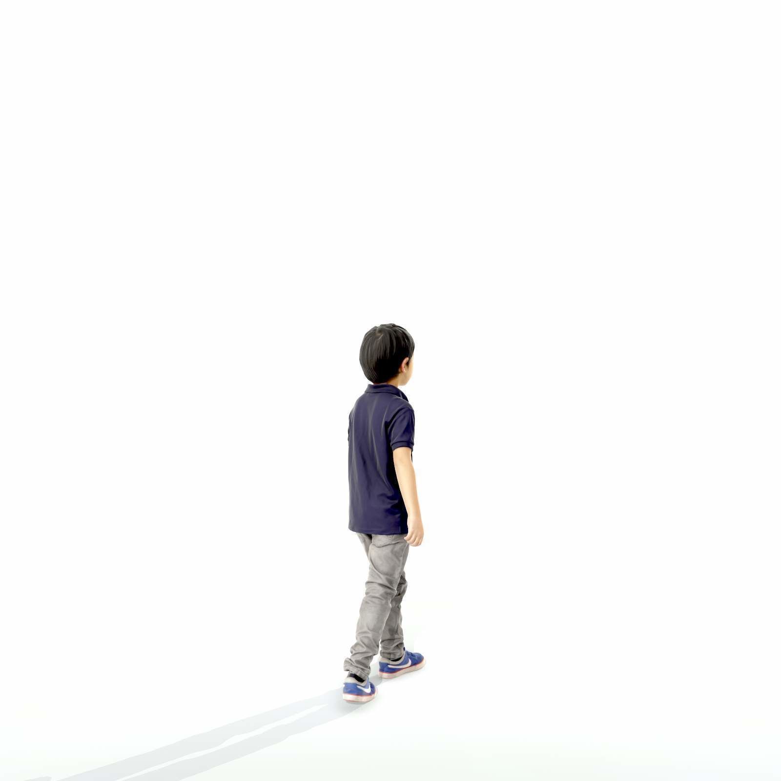 Small Boy Walking with Black Polo T-Shirt CBoy0300-HD2-O03P01-S 3D model_74