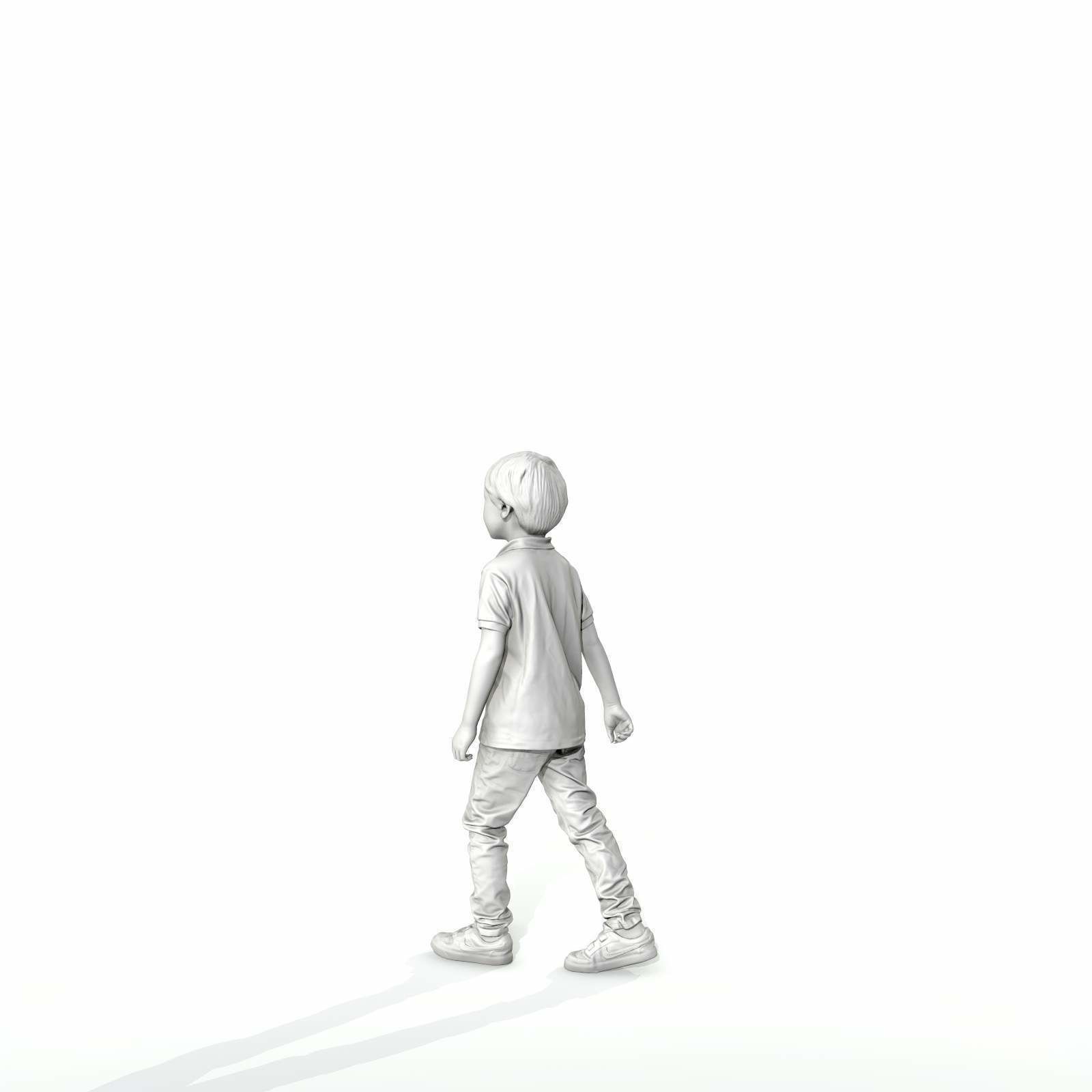 Small Boy Walking with Black Polo T-Shirt CBoy0300-HD2-O03P01-S 3D model_17