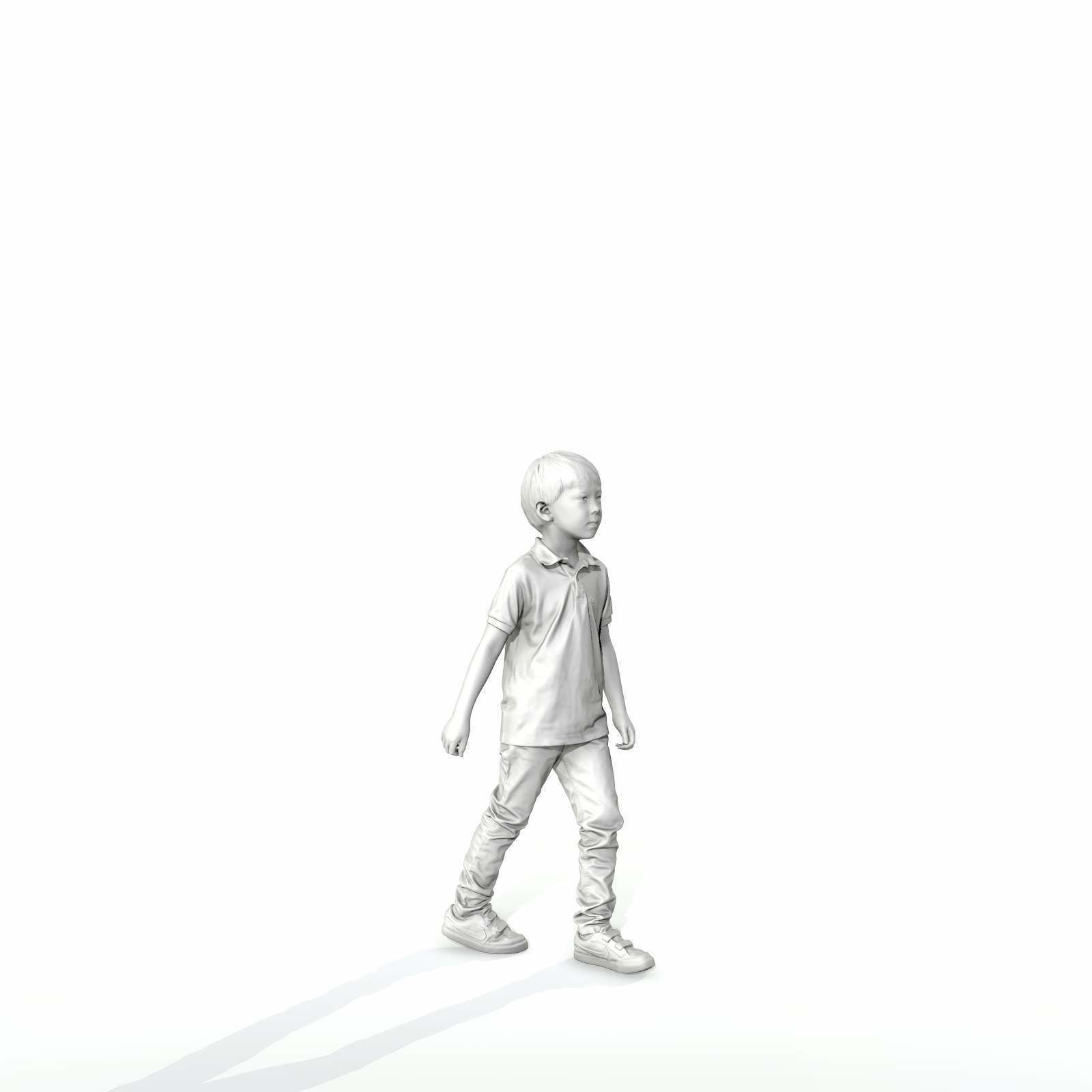 Small Boy Walking with Black Polo T-Shirt CBoy0300-HD2-O03P01-S 3D model_24