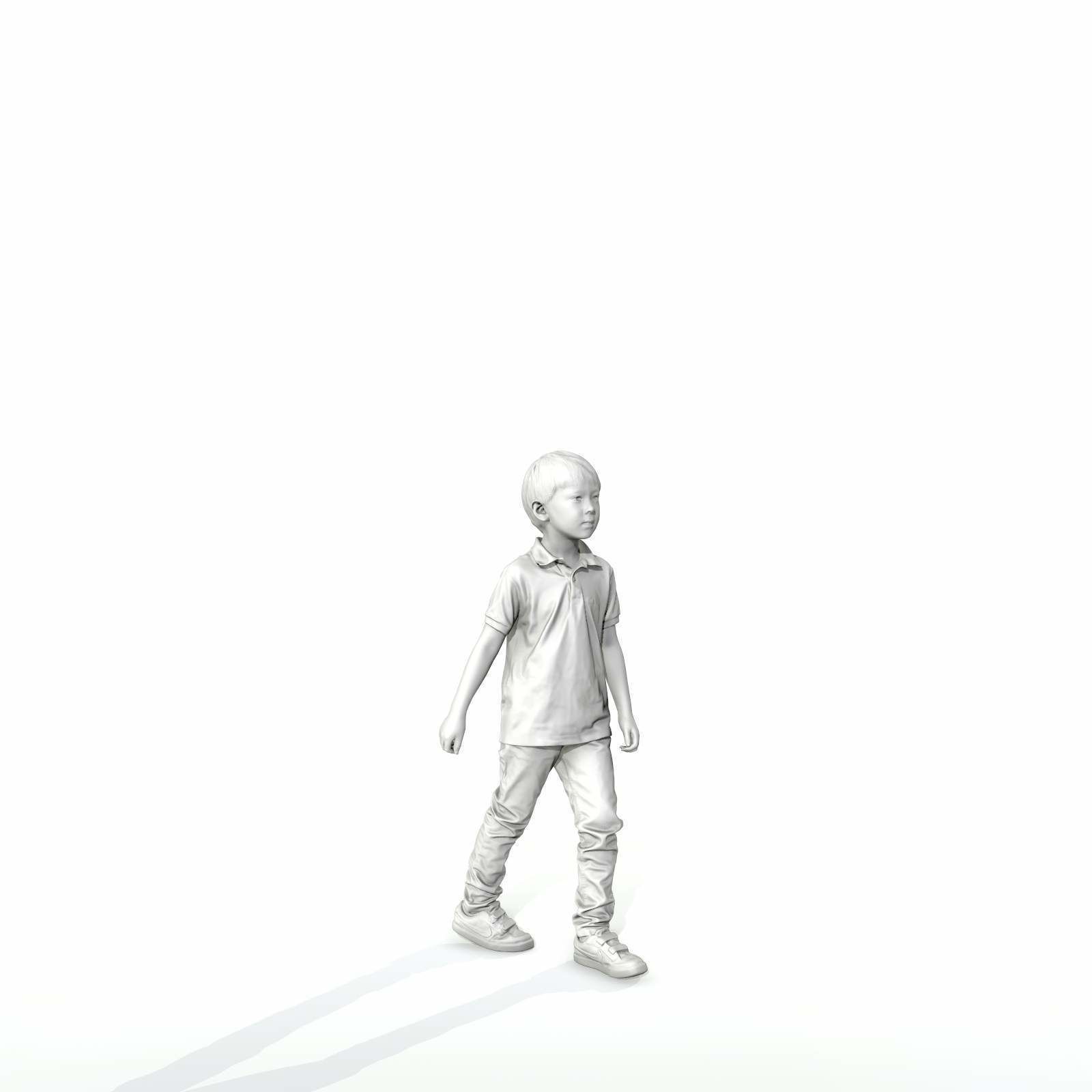 Small Boy Walking with Black Polo T-Shirt CBoy0300-HD2-O03P01-S 3D model_71