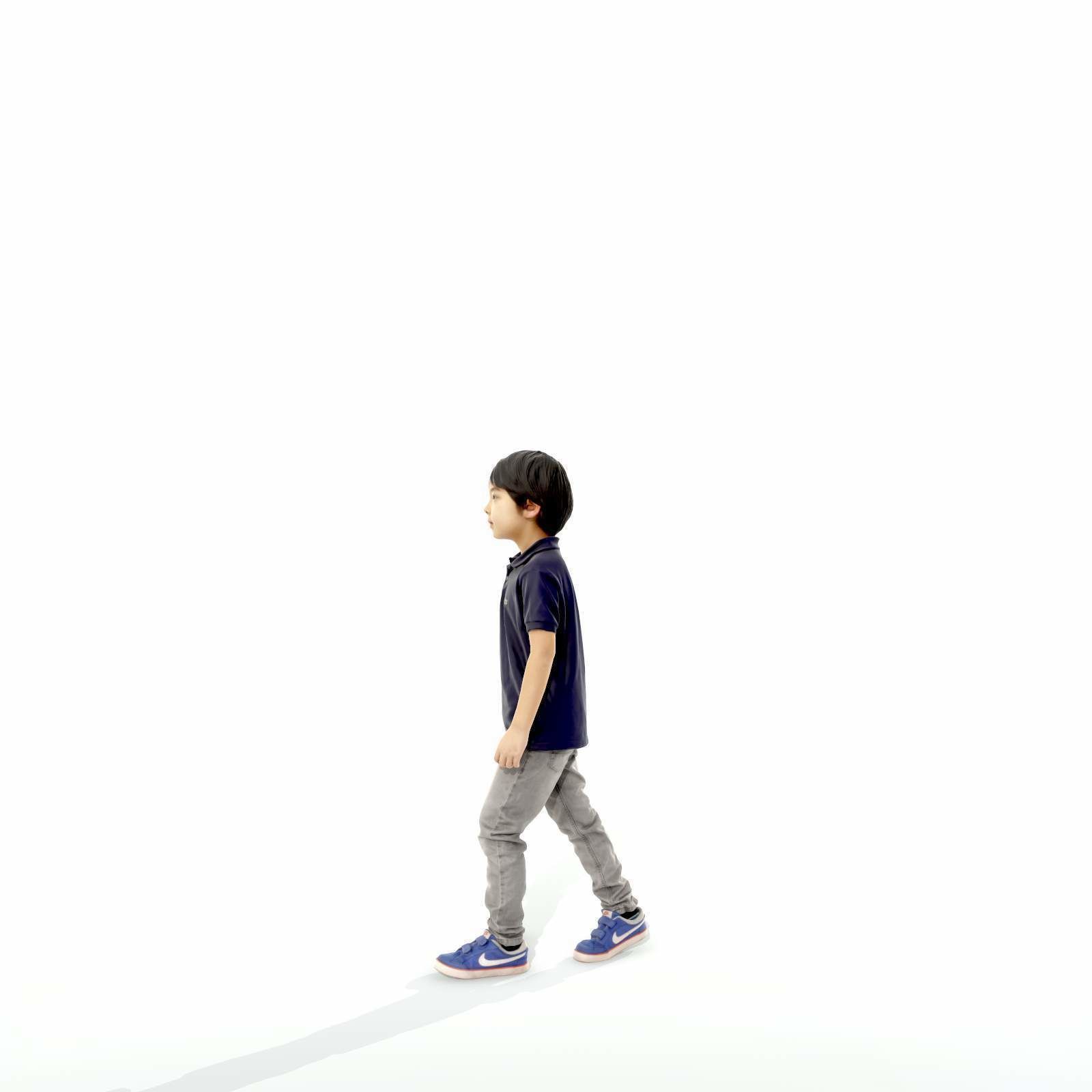 Small Boy Walking with Black Polo T-Shirt CBoy0300-HD2-O03P01-S 3D model_34