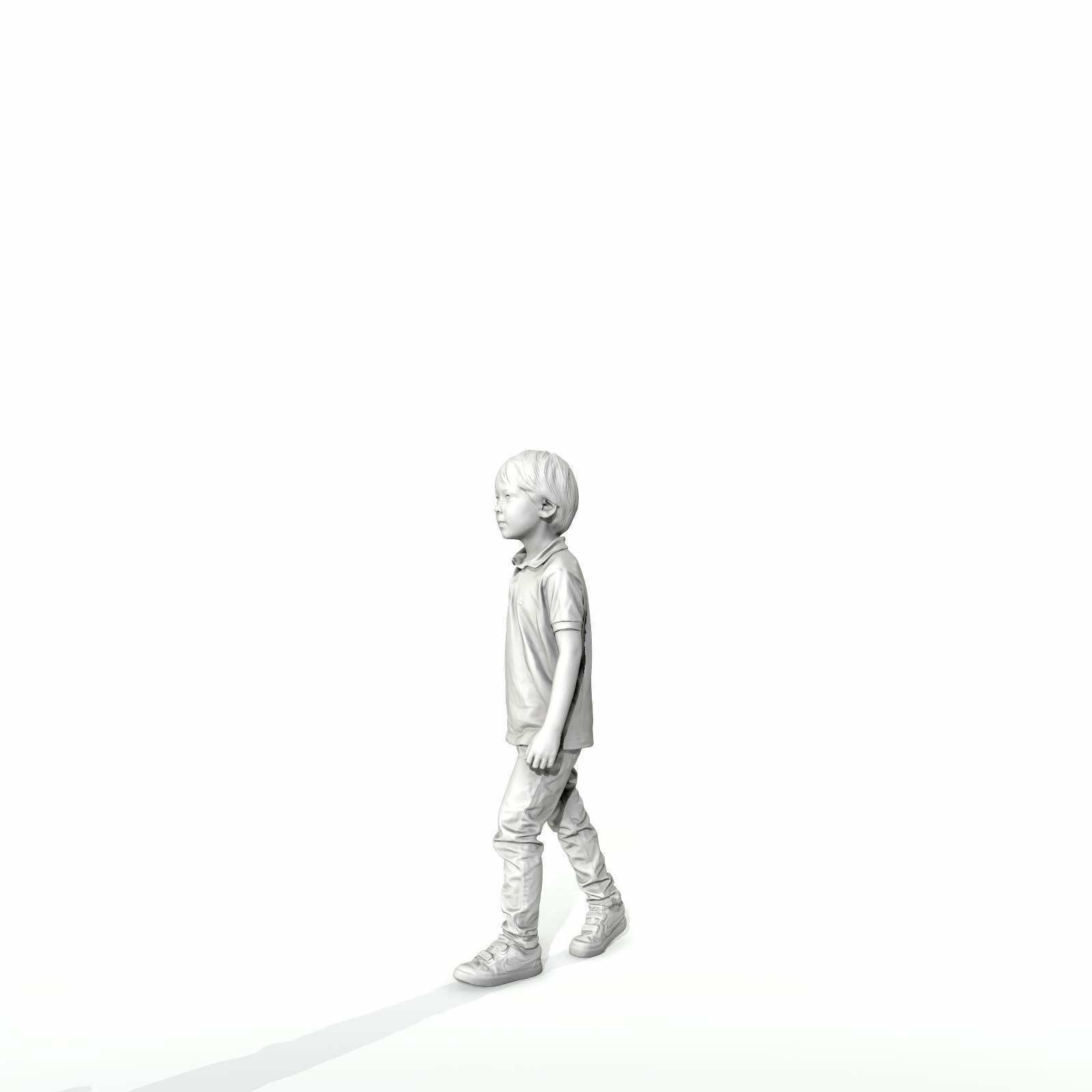 Small Boy Walking with Black Polo T-Shirt CBoy0300-HD2-O03P01-S 3D model_15