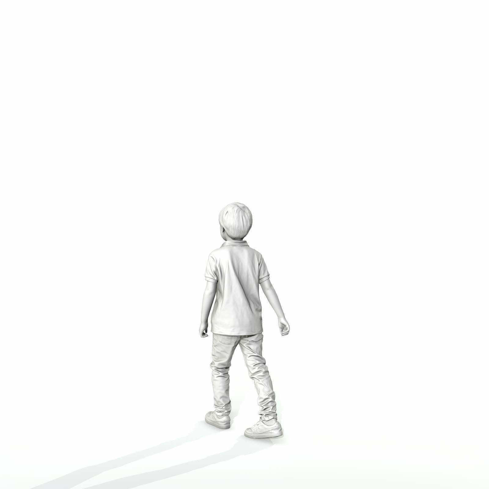 Small Boy Walking with Black Polo T-Shirt CBoy0300-HD2-O03P01-S 3D model_18