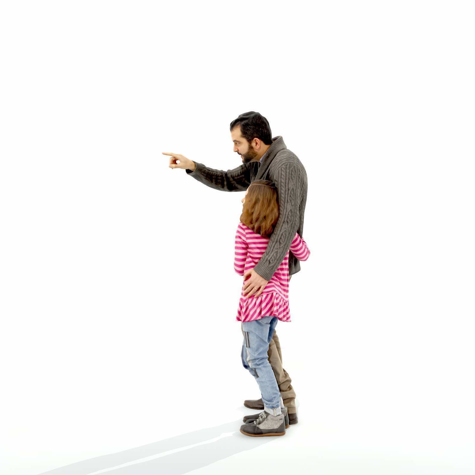 Man Showing Something to Little Girl CFam0001-HD2-O01P01-S 3D model_6