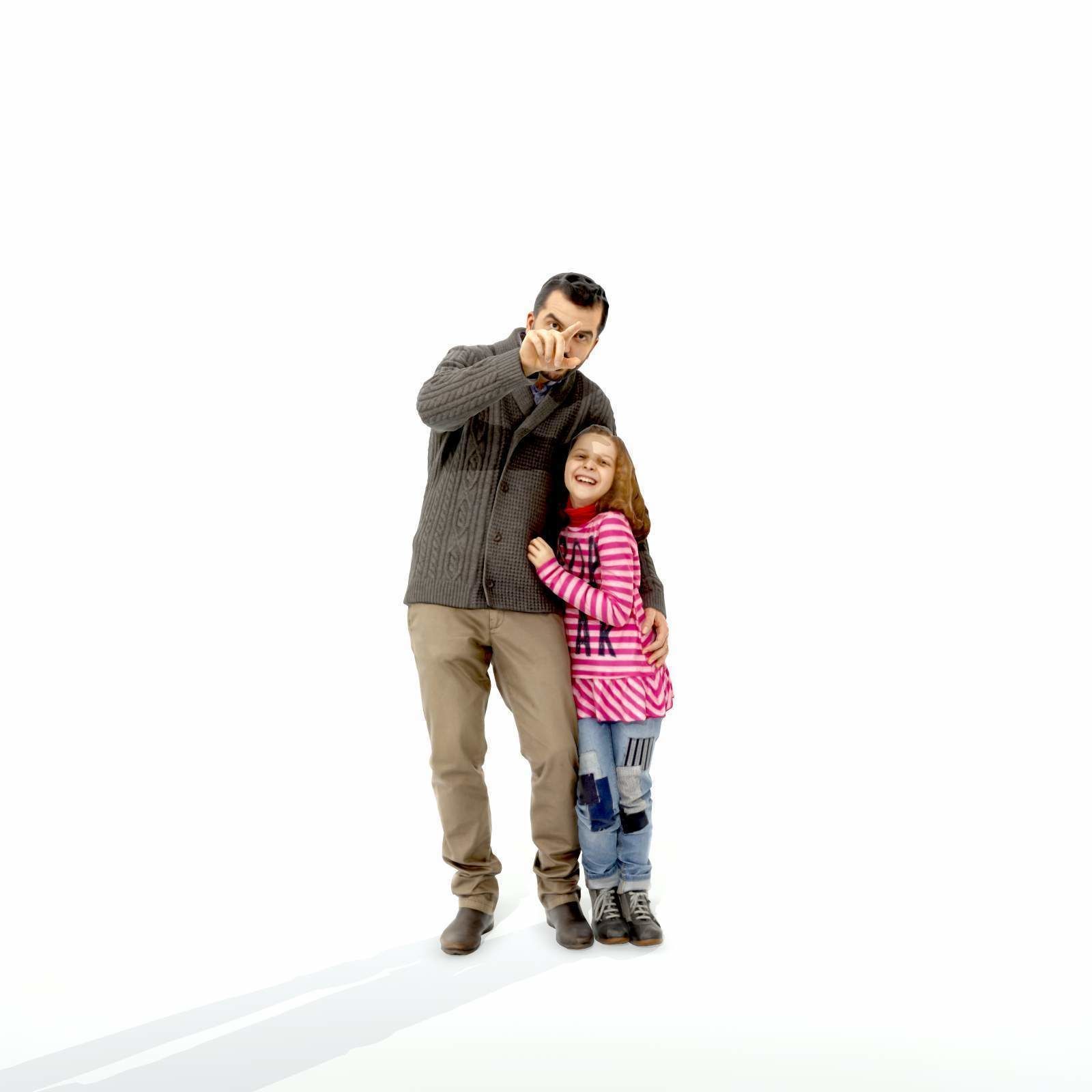 Man Showing Something to Little Girl CFam0001-HD2-O01P01-S 3D model_40