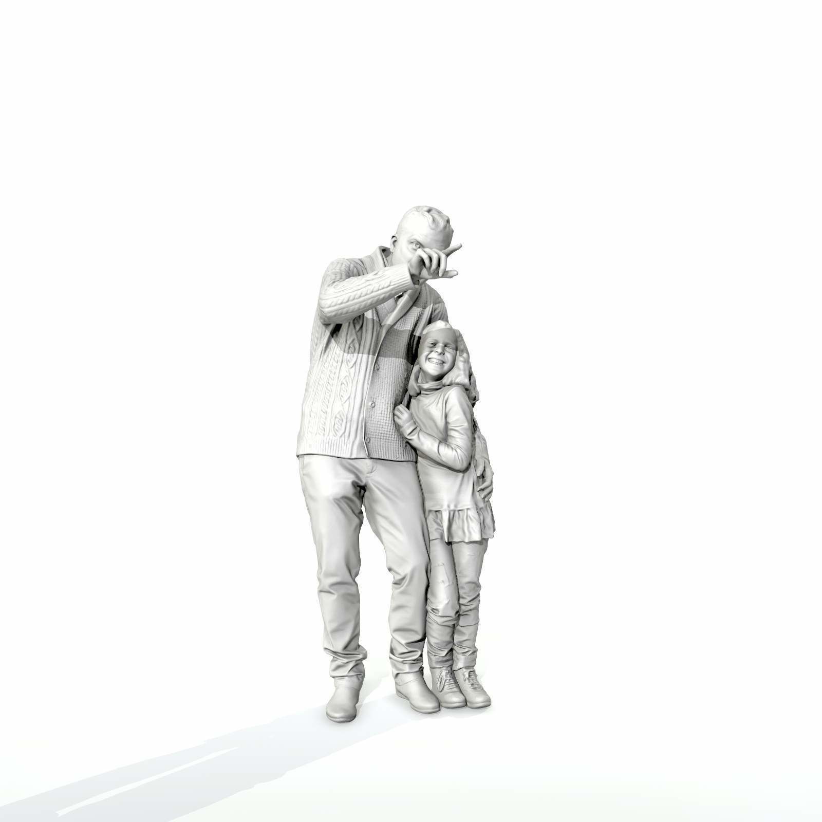 Man Showing Something to Little Girl CFam0001-HD2-O01P01-S 3D model_53