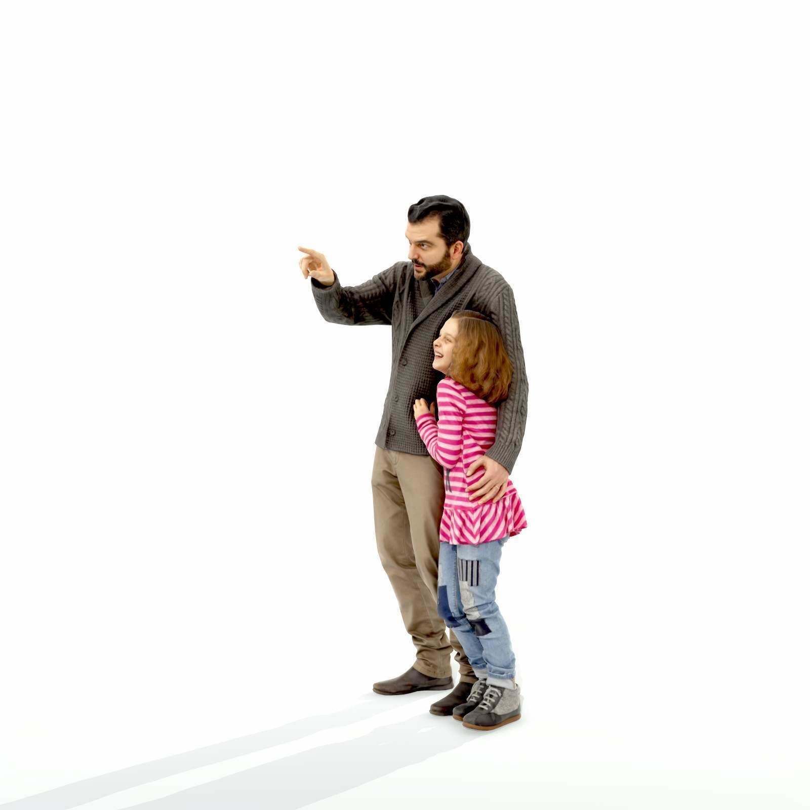 Man Showing Something to Little Girl CFam0001-HD2-O01P01-S 3D model_20