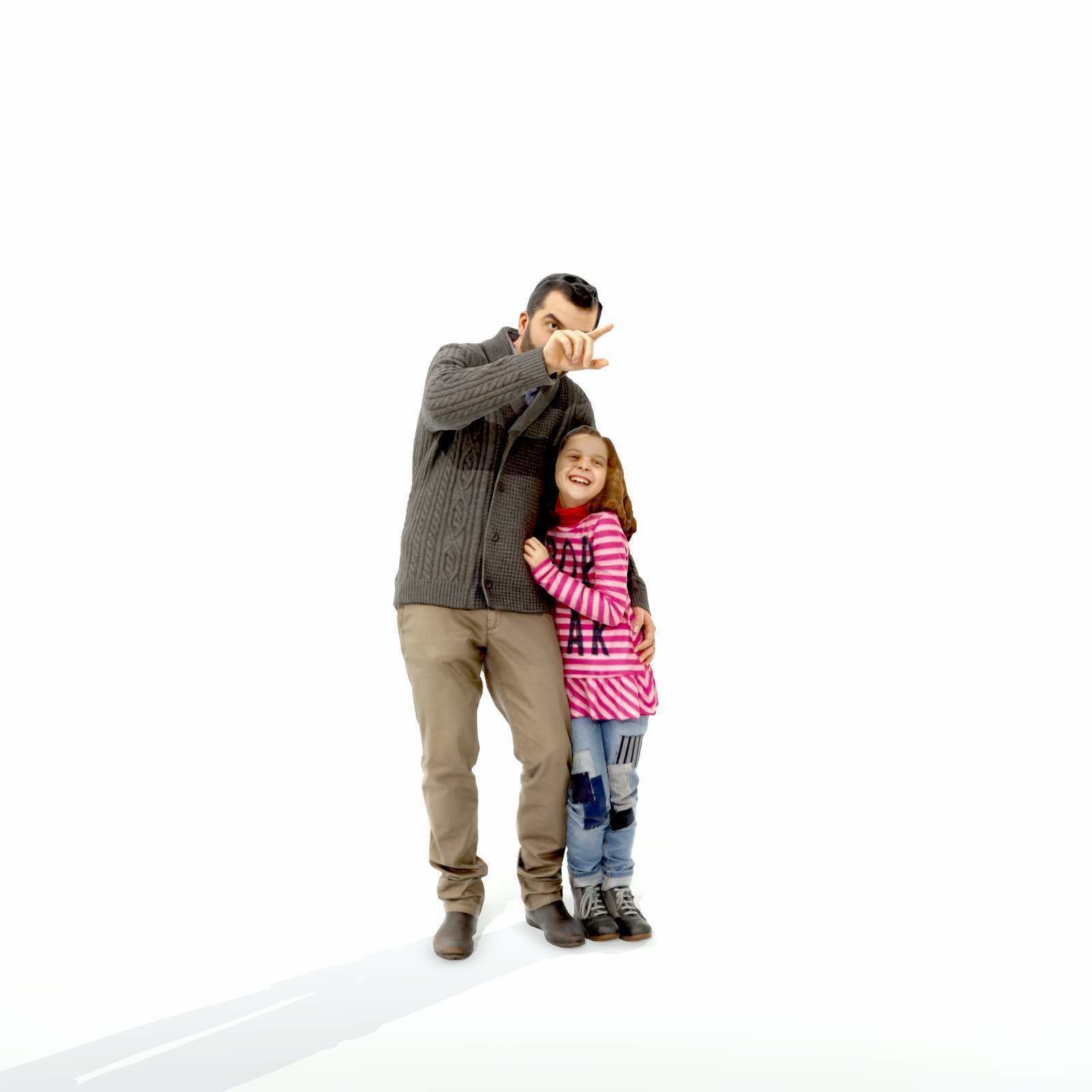 Man Showing Something to Little Girl CFam0001-HD2-O01P01-S 3D model_24