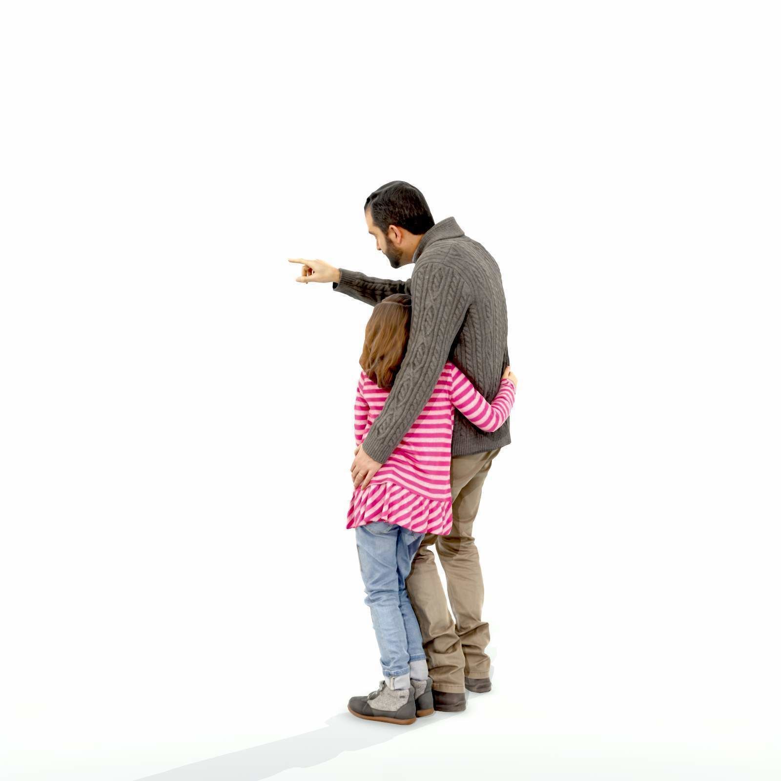 Man Showing Something to Little Girl CFam0001-HD2-O01P01-S 3D model_12