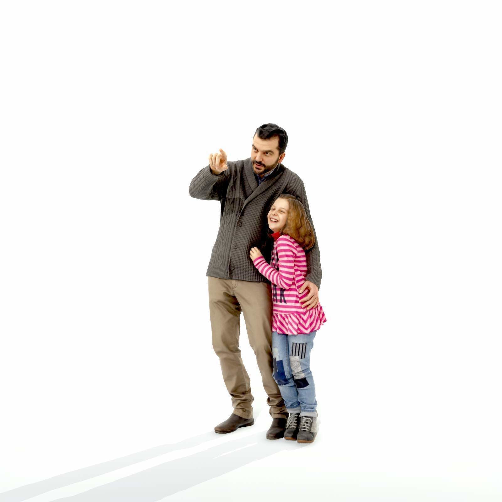 Man Showing Something to Little Girl CFam0001-HD2-O01P01-S 3D model_72