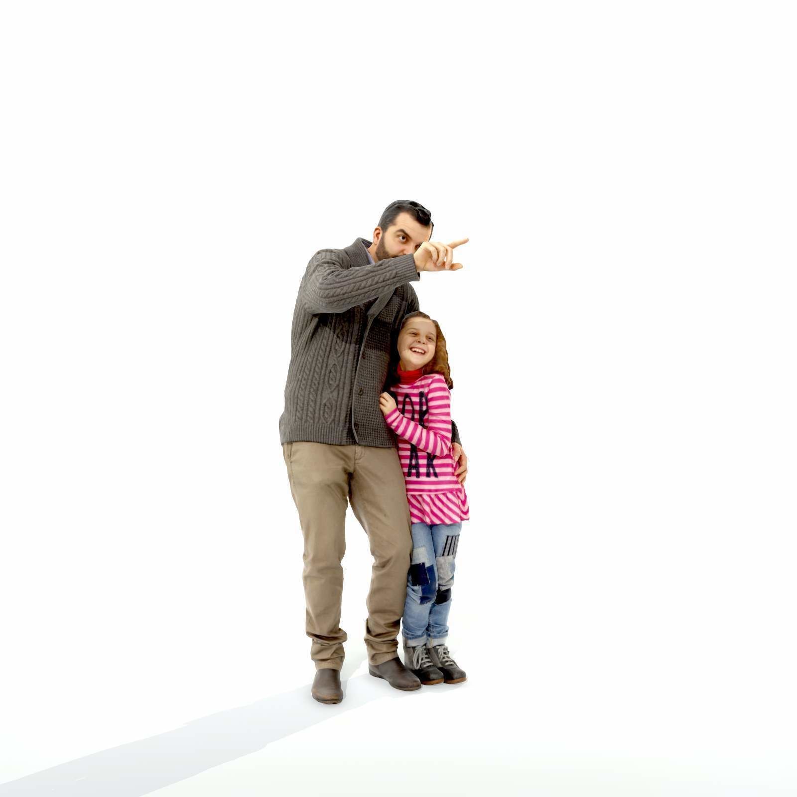 Man Showing Something to Little Girl CFam0001-HD2-O01P01-S 3D model_68