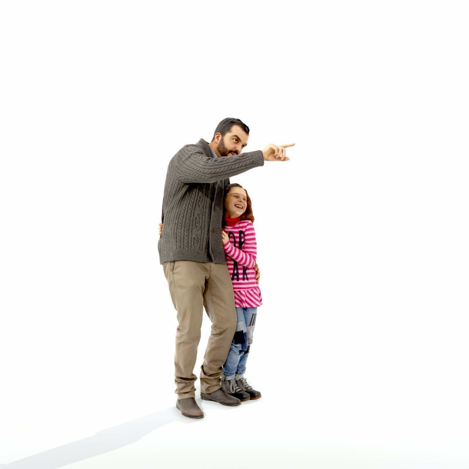 Man Showing Something to Little Girl CFam0001-HD2-O01P01-S 3D model_61