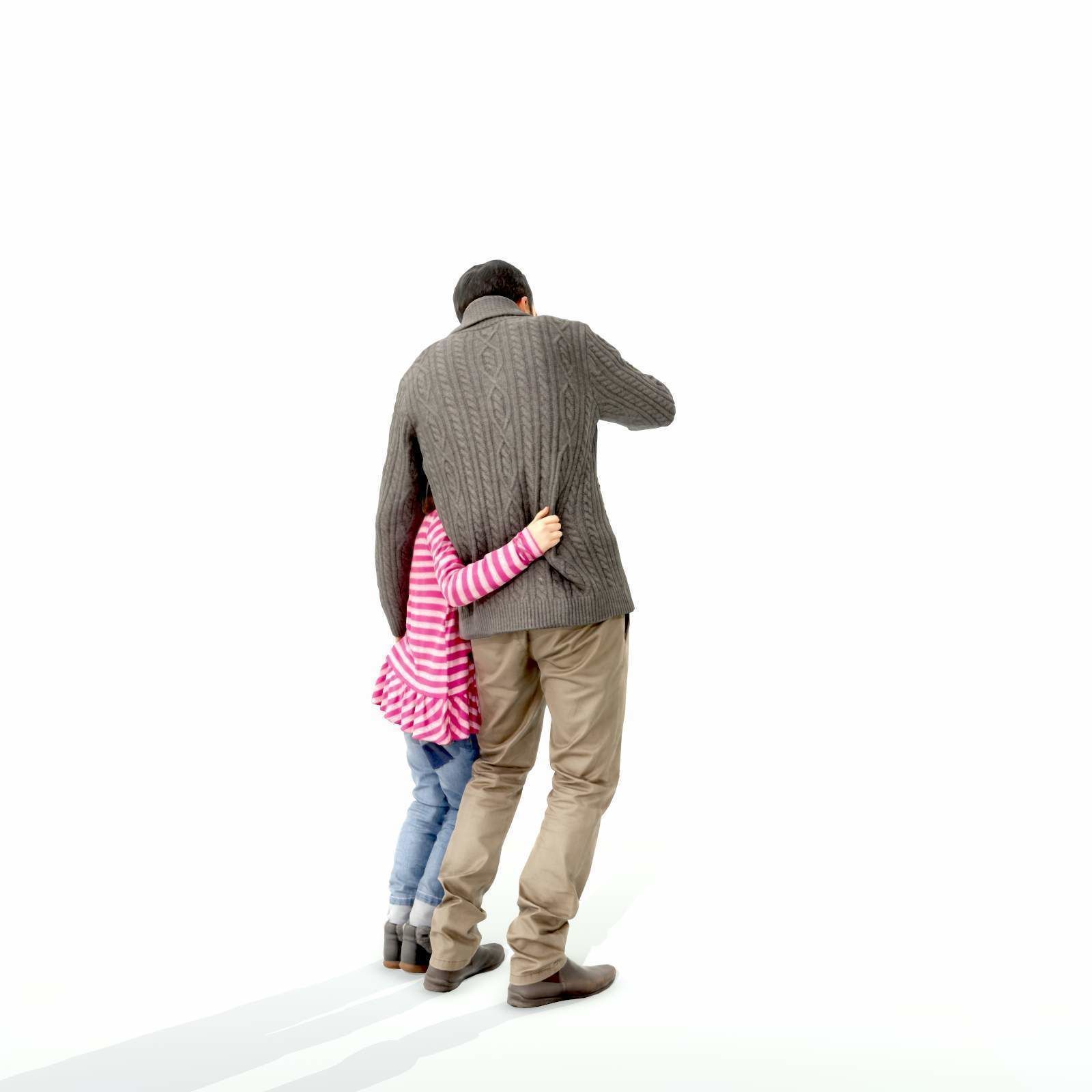 Man Showing Something to Little Girl CFam0001-HD2-O01P01-S 3D model_4
