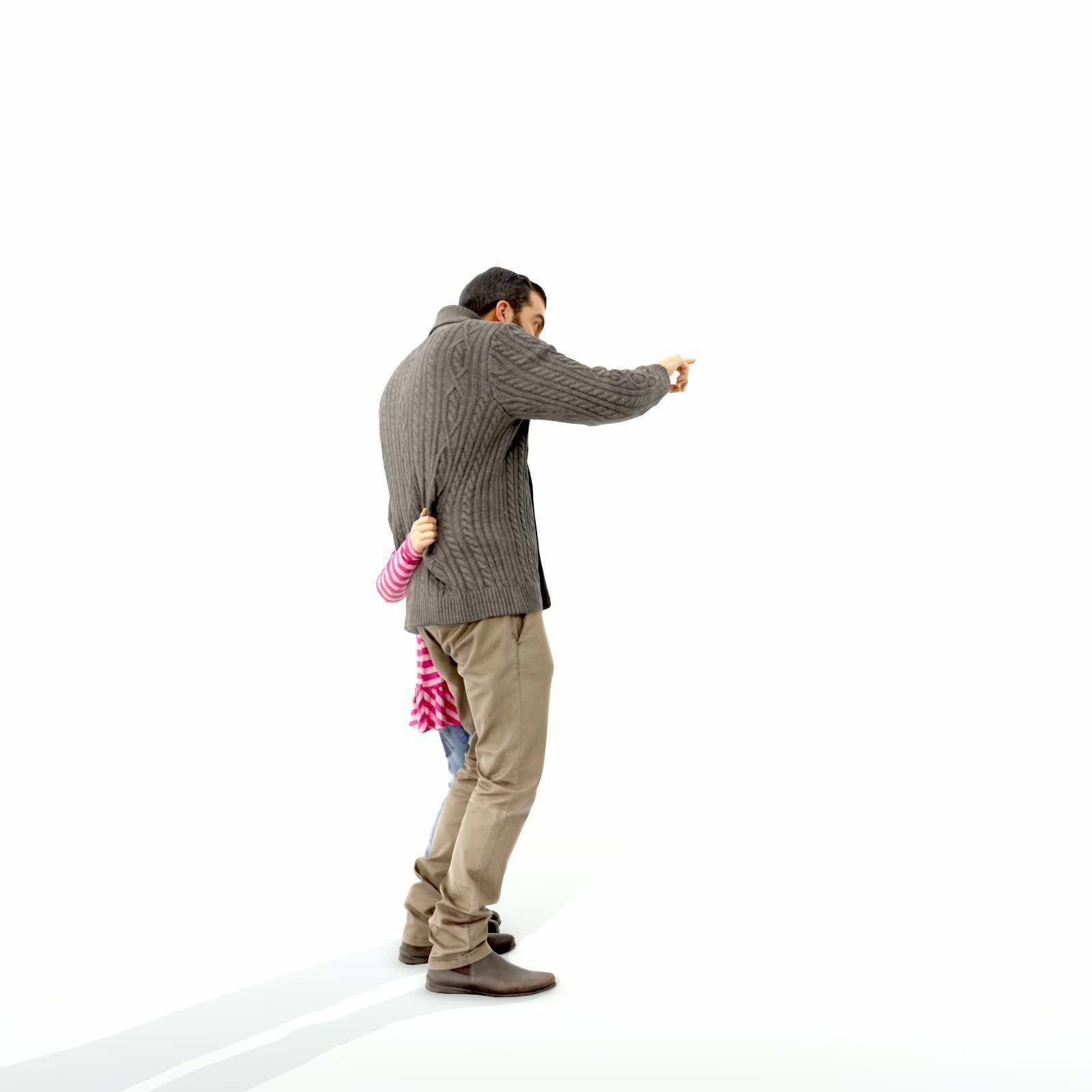 Man Showing Something to Little Girl CFam0001-HD2-O01P01-S 3D model_3