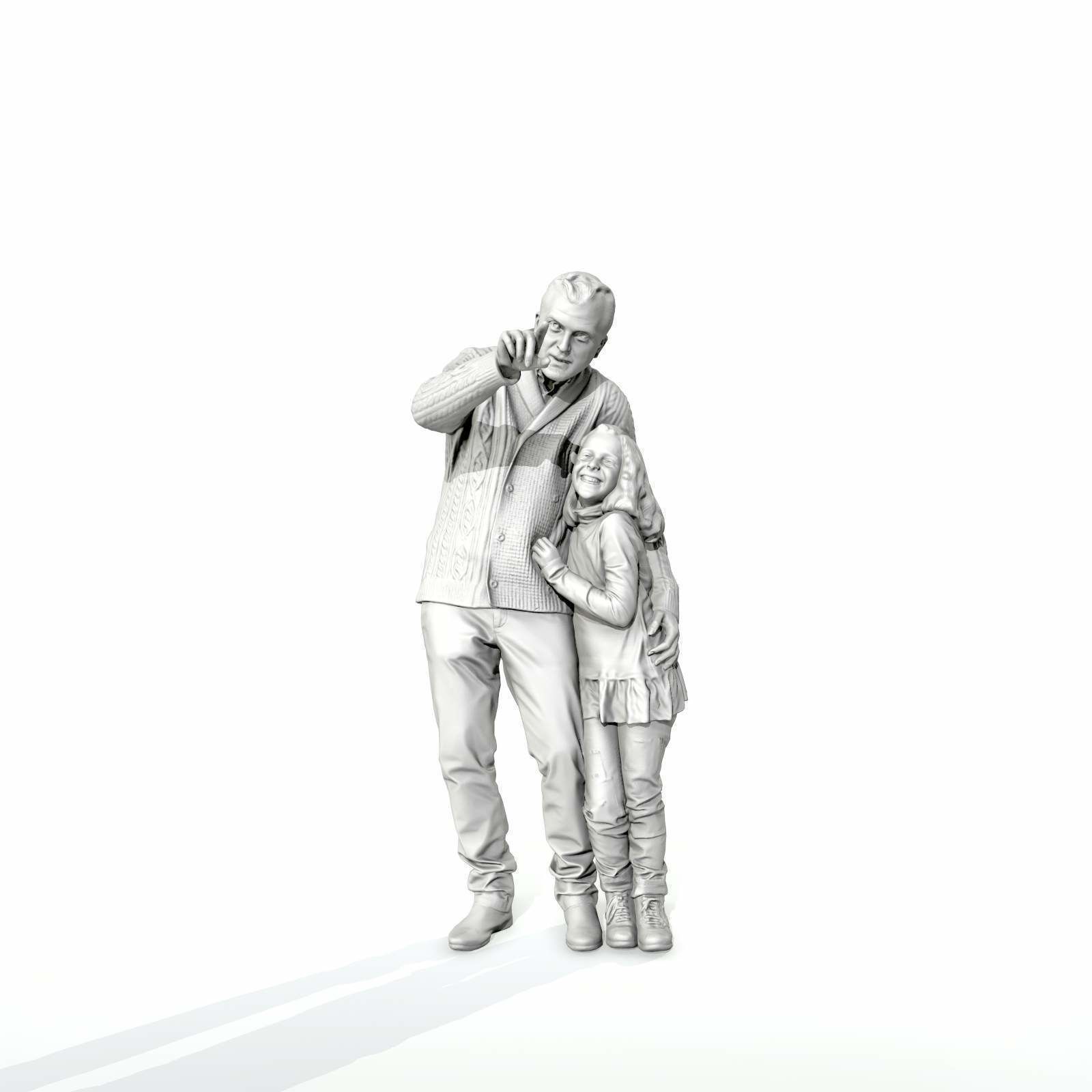 Man Showing Something to Little Girl CFam0001-HD2-O01P01-S 3D model_23