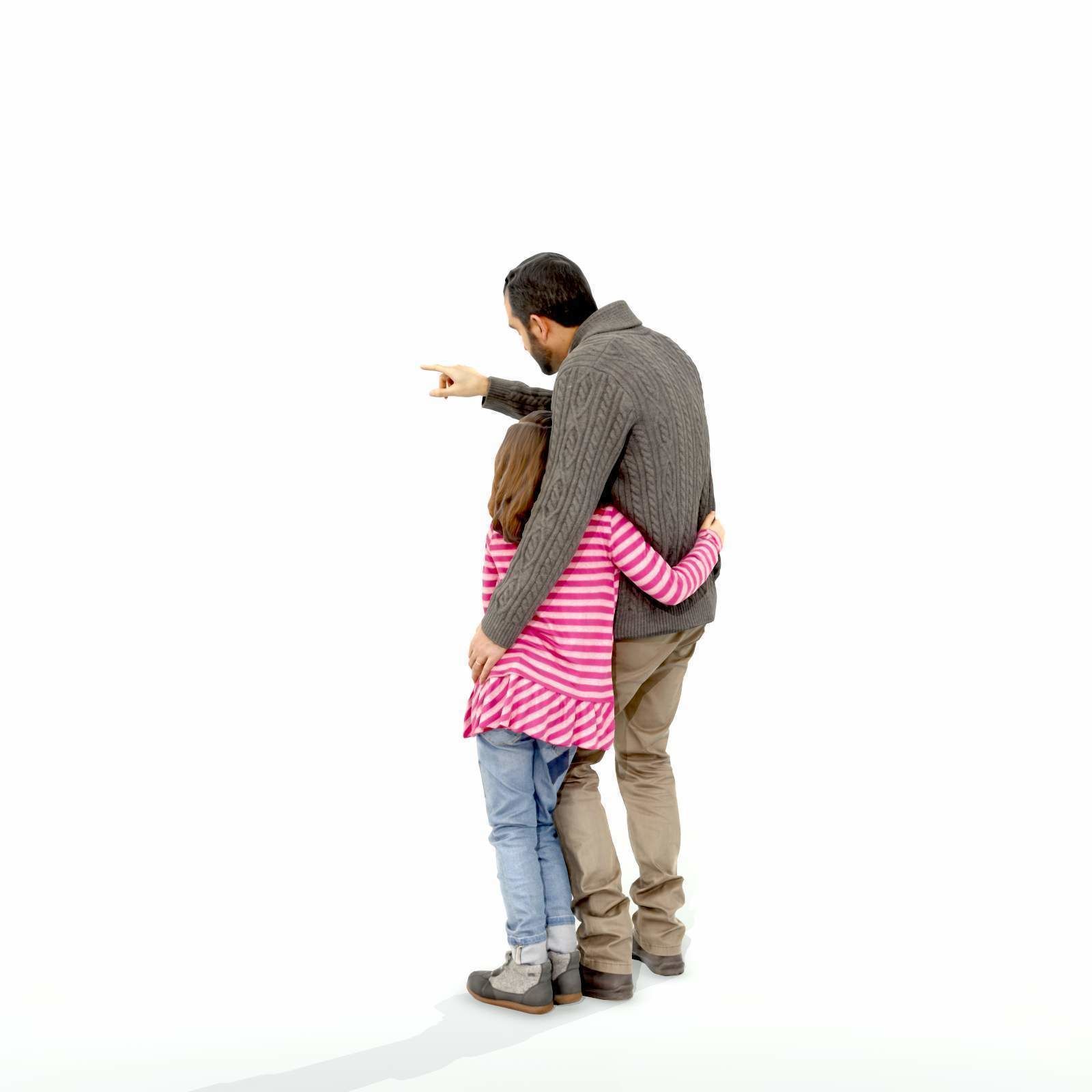 Man Showing Something to Little Girl CFam0001-HD2-O01P01-S 3D model_27