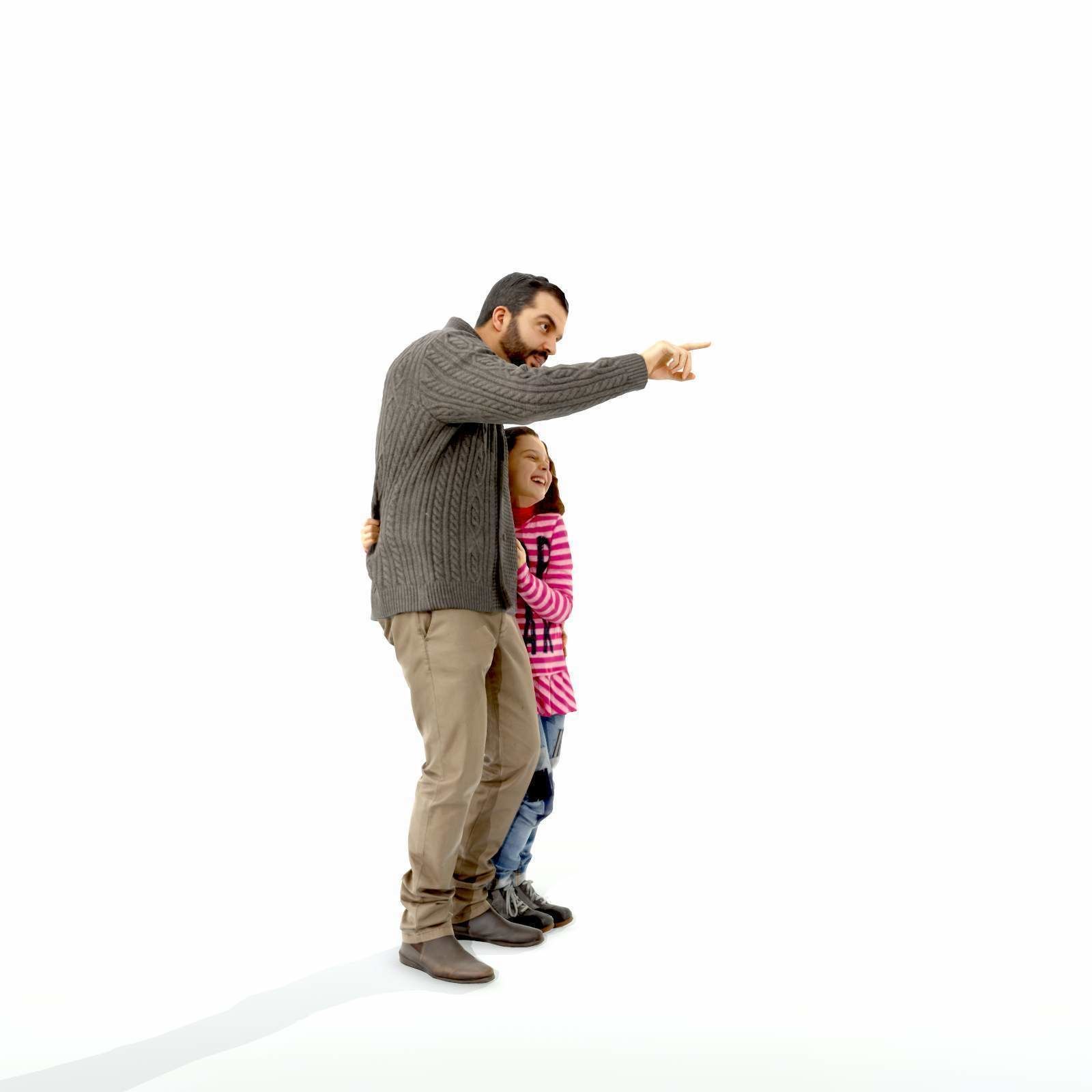 Man Showing Something to Little Girl CFam0001-HD2-O01P01-S 3D model_10