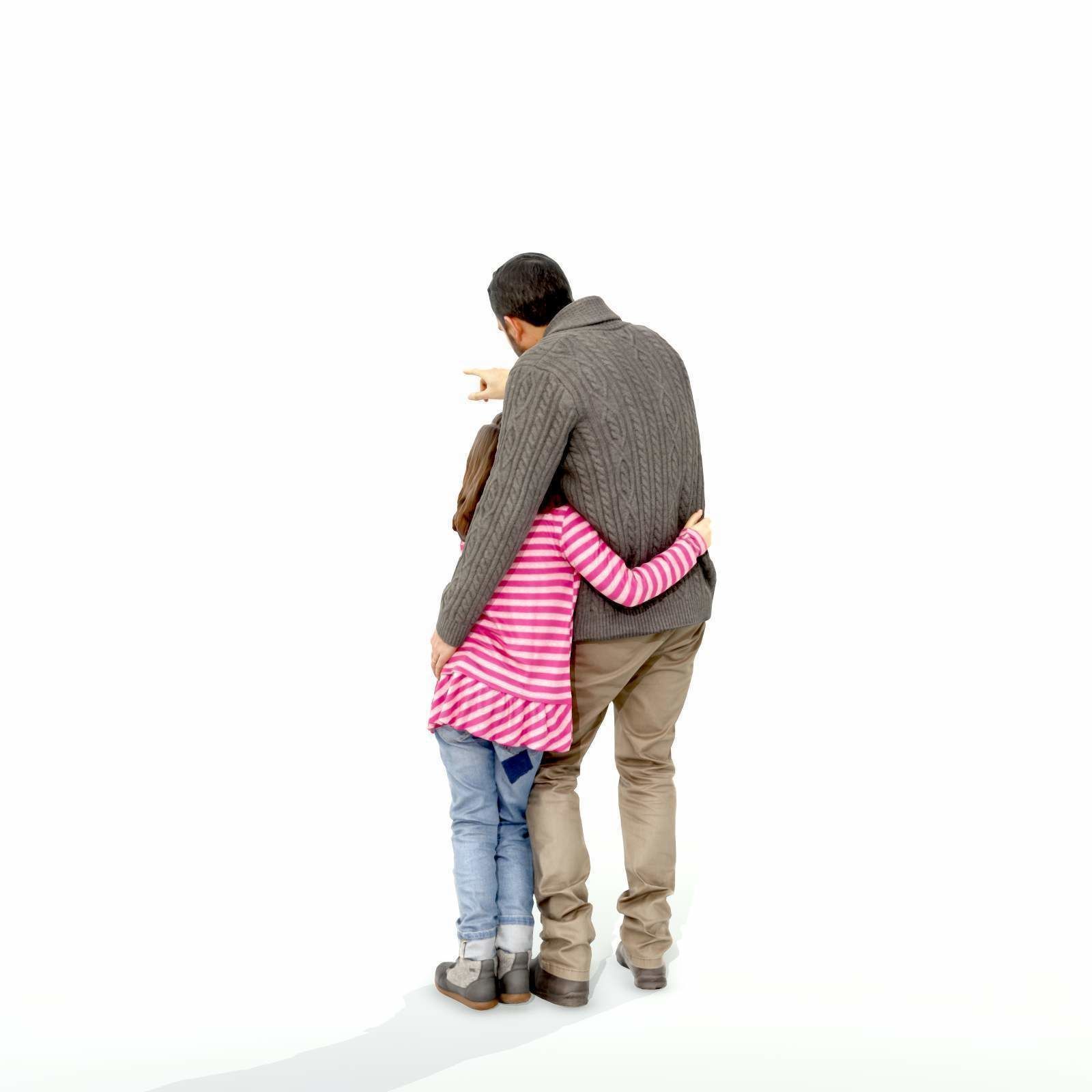 Man Showing Something to Little Girl CFam0001-HD2-O01P01-S 3D model_73