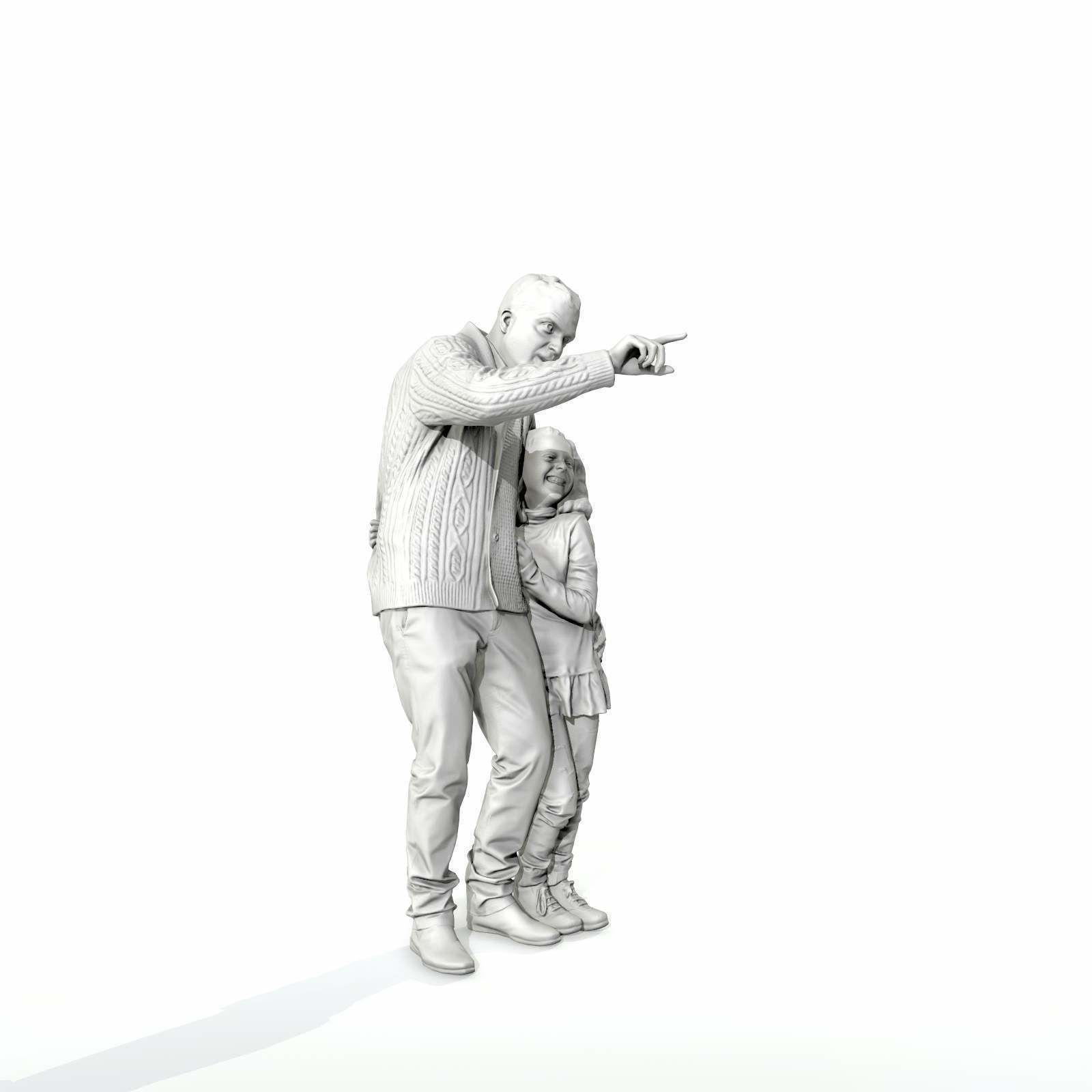 Man Showing Something to Little Girl CFam0001-HD2-O01P01-S 3D model_60