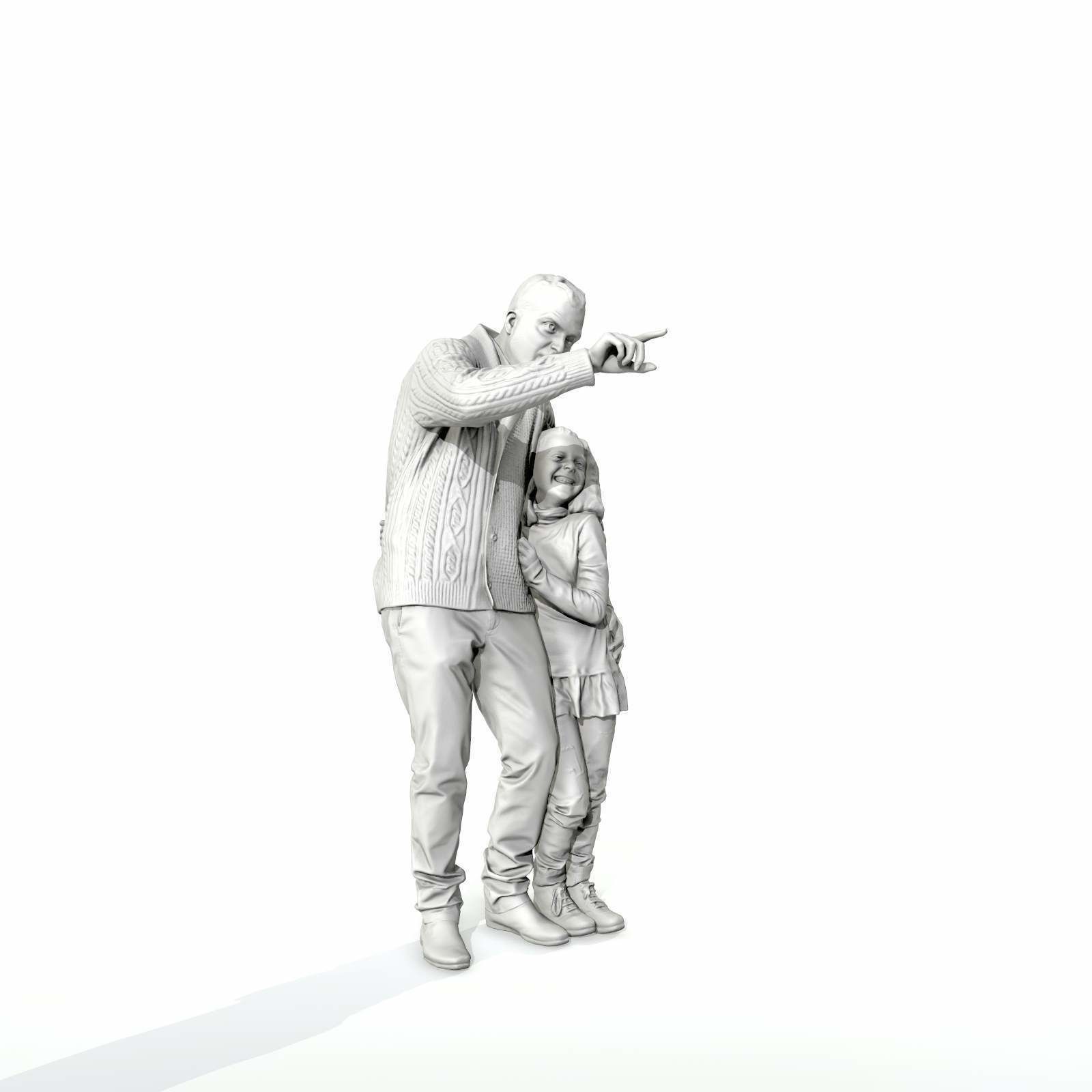 Man Showing Something to Little Girl CFam0001-HD2-O01P01-S 3D model_47