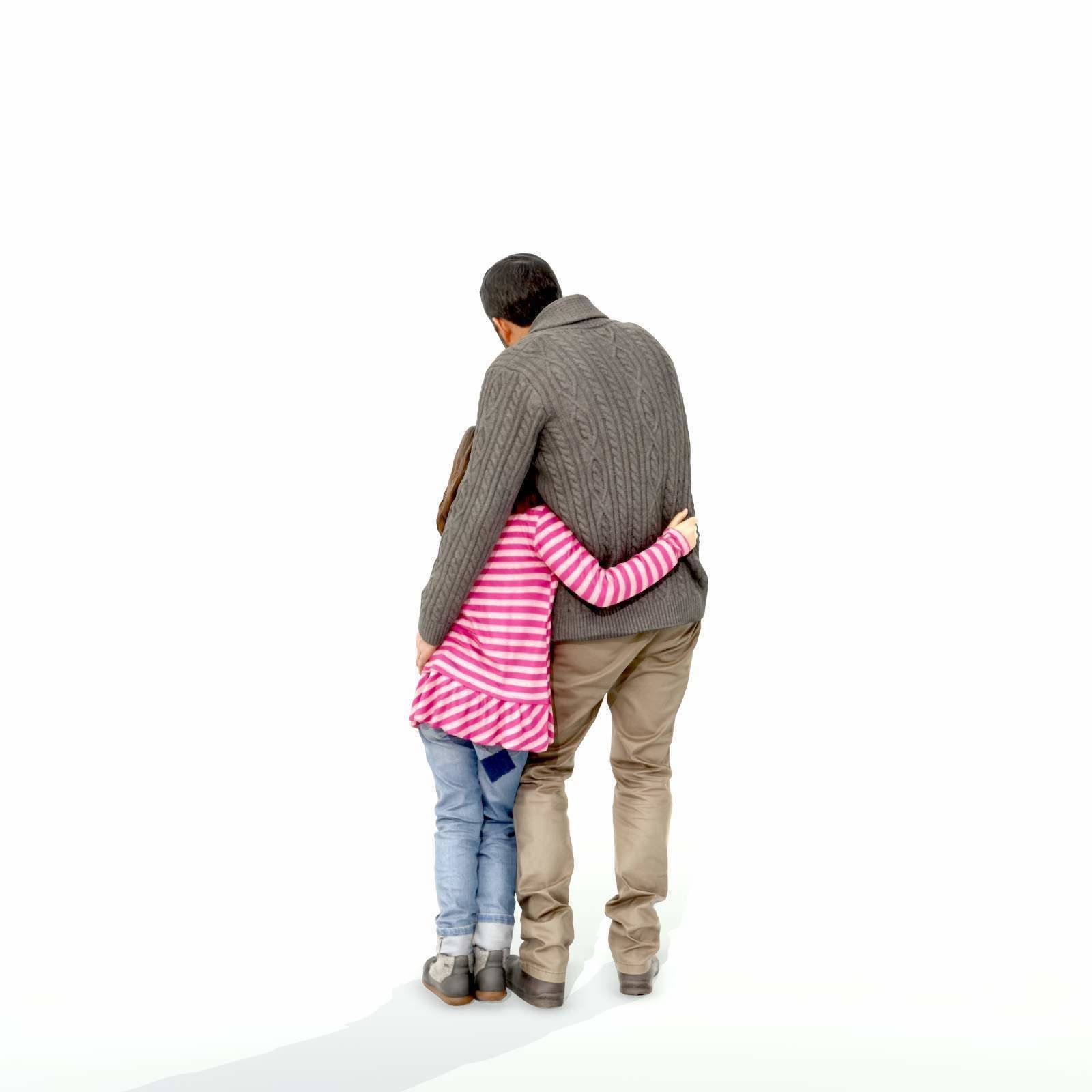 Man Showing Something to Little Girl CFam0001-HD2-O01P01-S 3D model_30