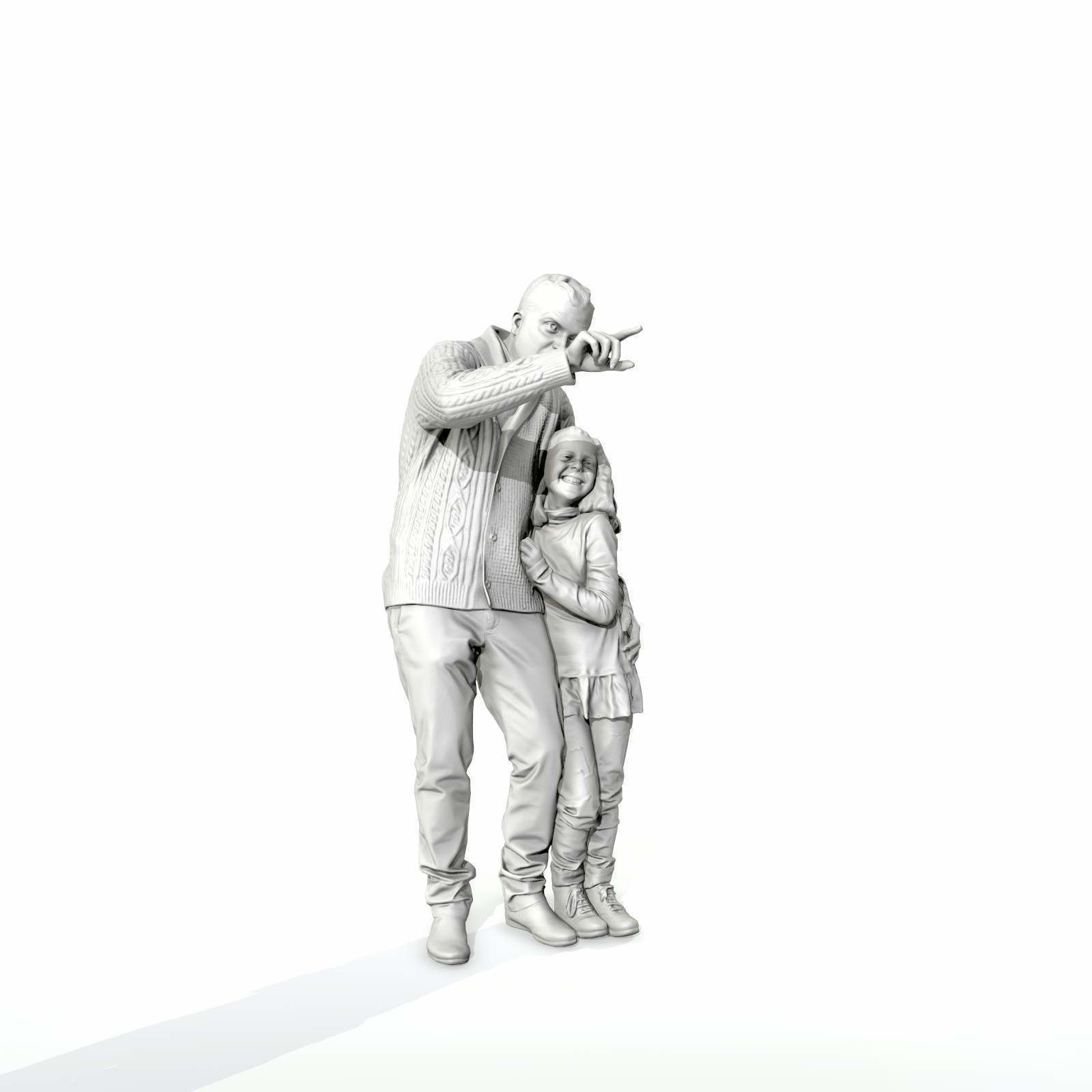 Man Showing Something to Little Girl CFam0001-HD2-O01P01-S 3D model_21