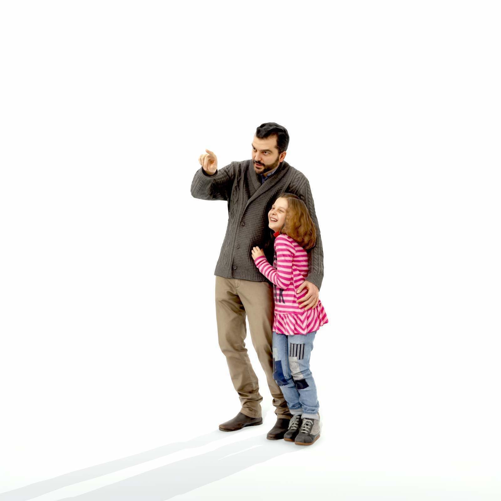 Man Showing Something to Little Girl CFam0001-HD2-O01P01-S 3D model_18