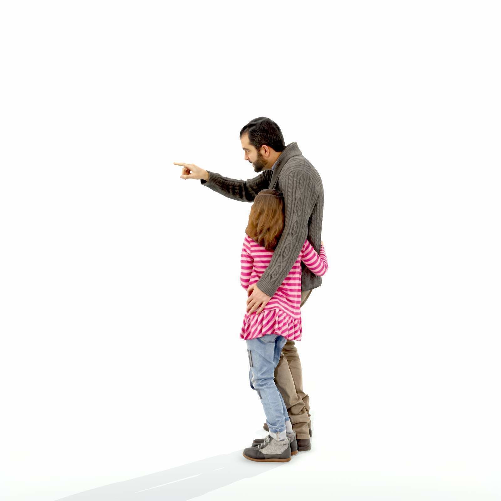 Man Showing Something to Little Girl CFam0001-HD2-O01P01-S 3D model_66