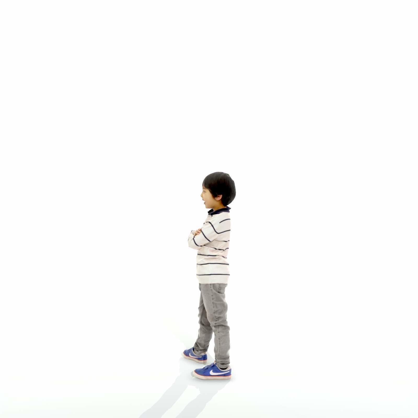 Standing Smiling Boy with Striped Sweater CBoy0300-HD2-O02P01-S 3D model_1